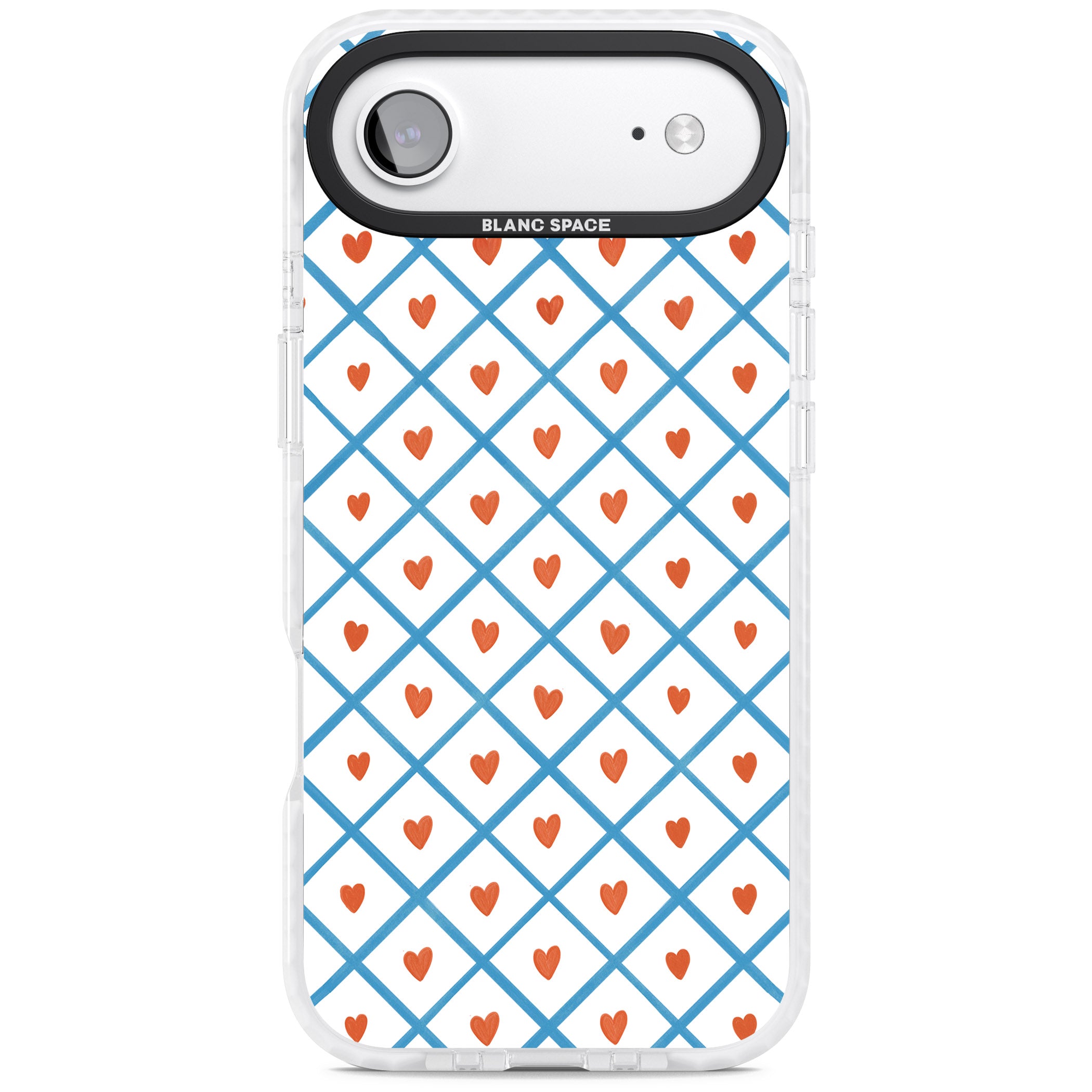Lattice Love Hearts iPhone 17 Air Impact Pro Clear Phone Case