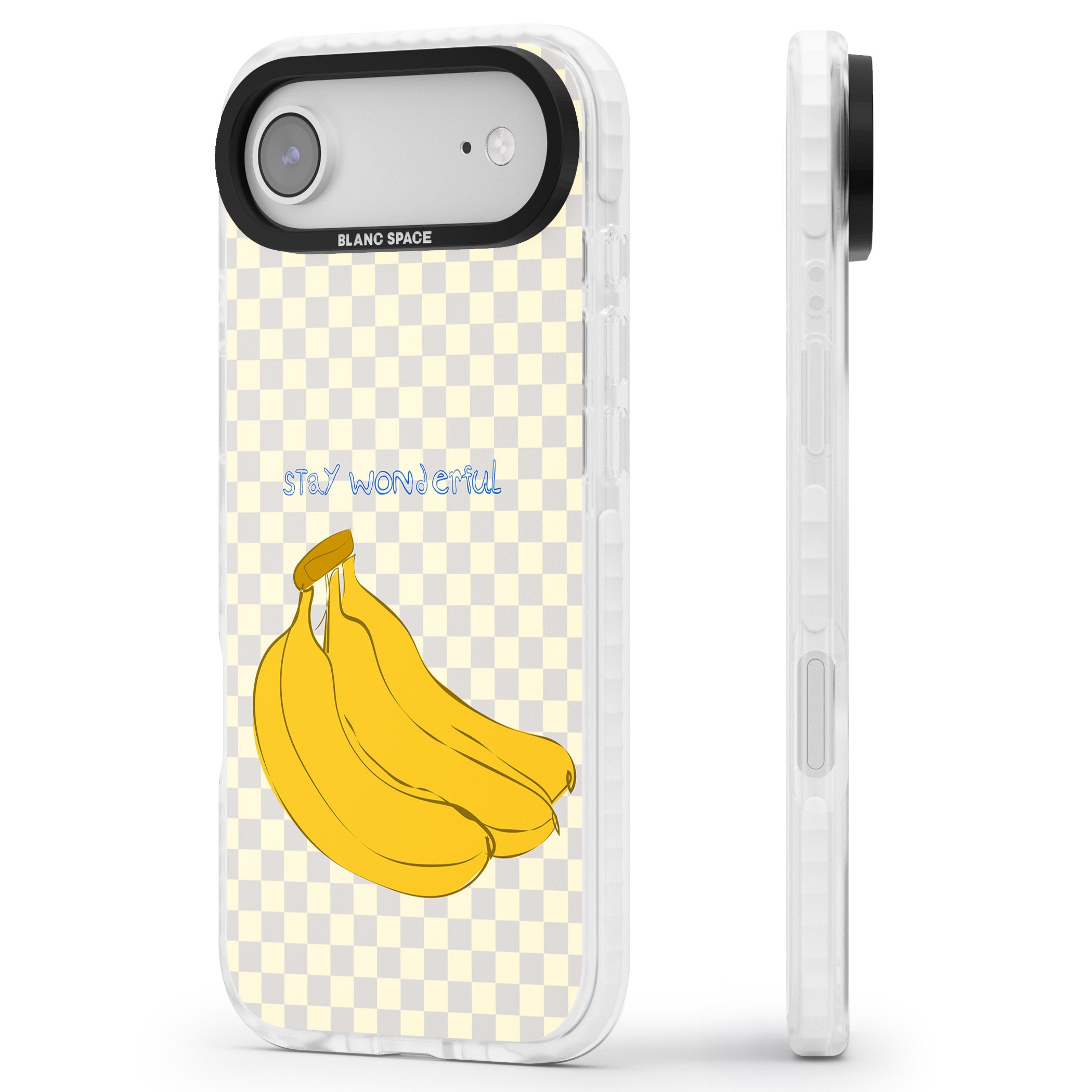 Stay Wonderful Banana iPhone 17 Air Impact Pro Clear Phone Case Side Profile
