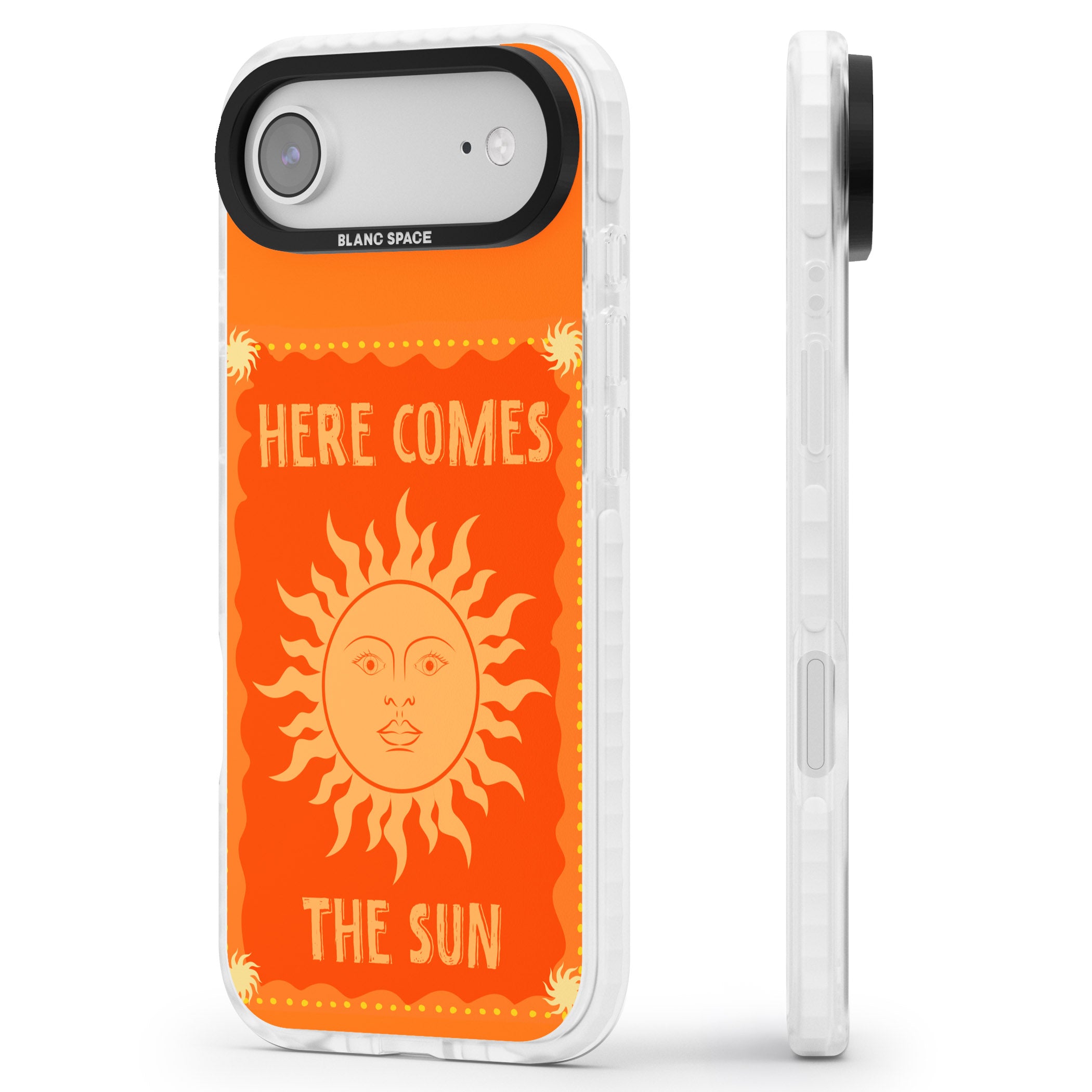 Retro Here Comes The Sun iPhone 17 Air Impact Pro Clear Phone Case Side Profile