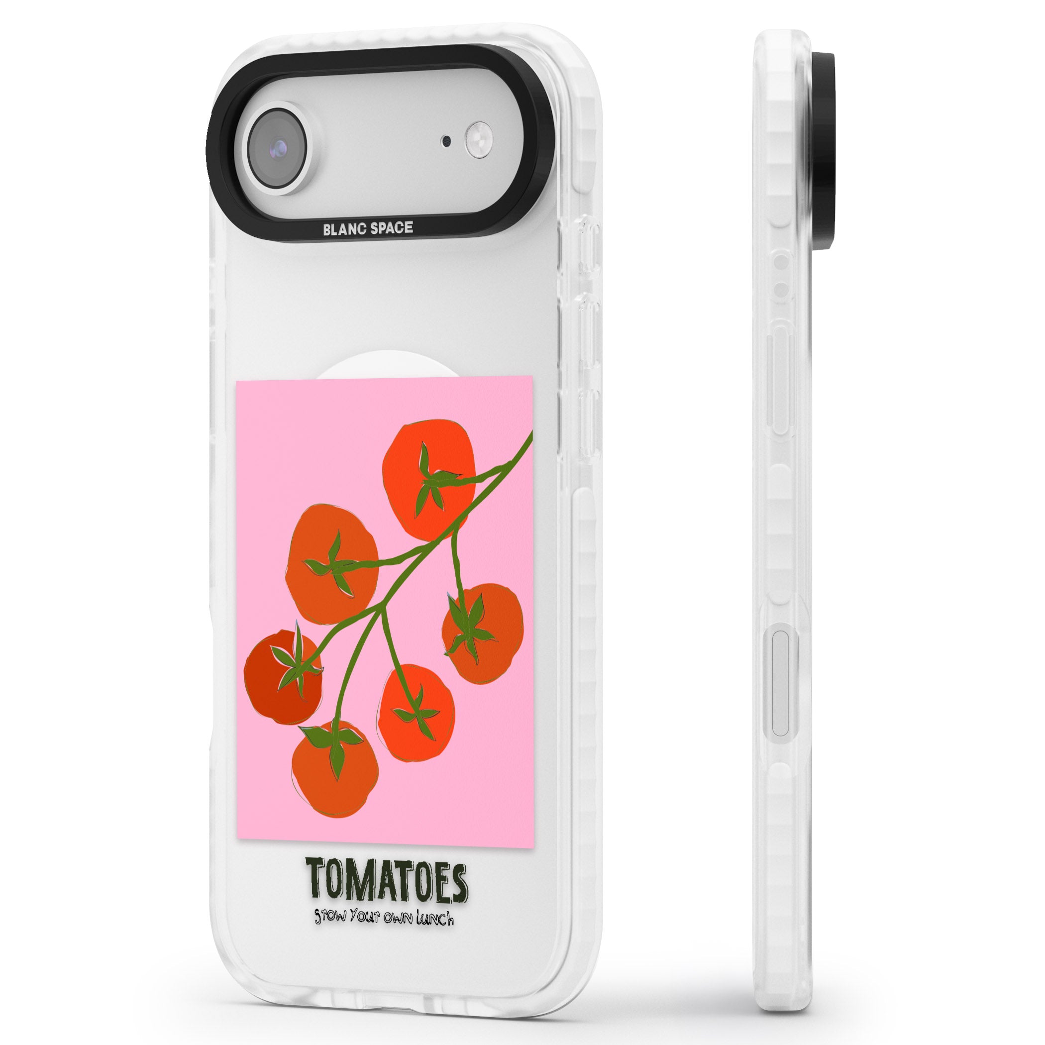 Own Tomatoes iPhone 17 Air Impact Pro Clear Phone Case Side Profile