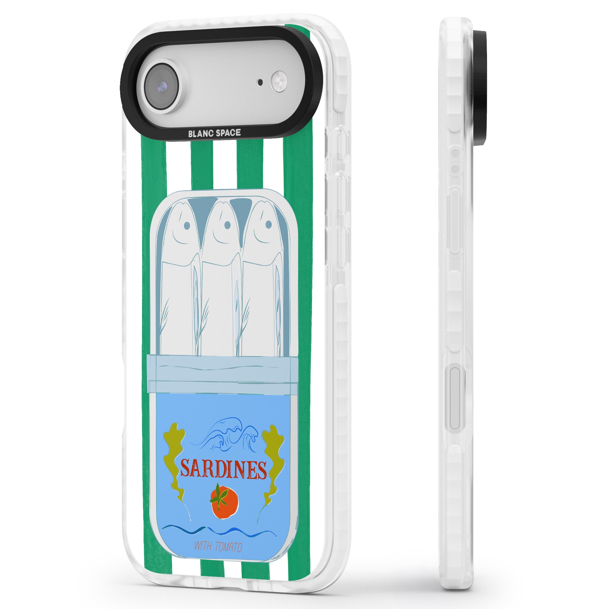 Italian Coastal Sardines iPhone 17 Air Impact Pro Clear Phone Case Side Profile