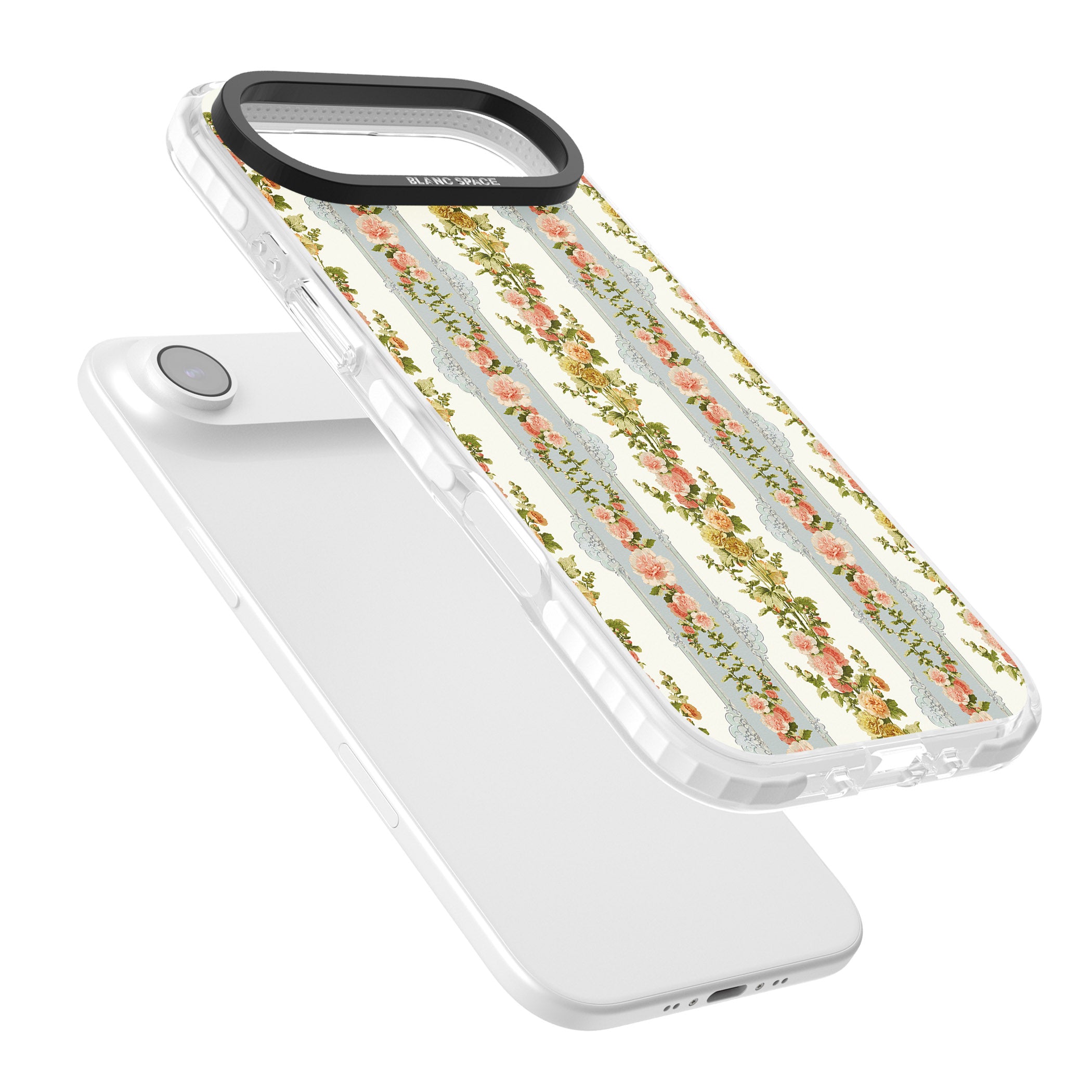 Vintage Floral Stripes iPhone 17 Air Impact Pro Clear Phone Case Colours