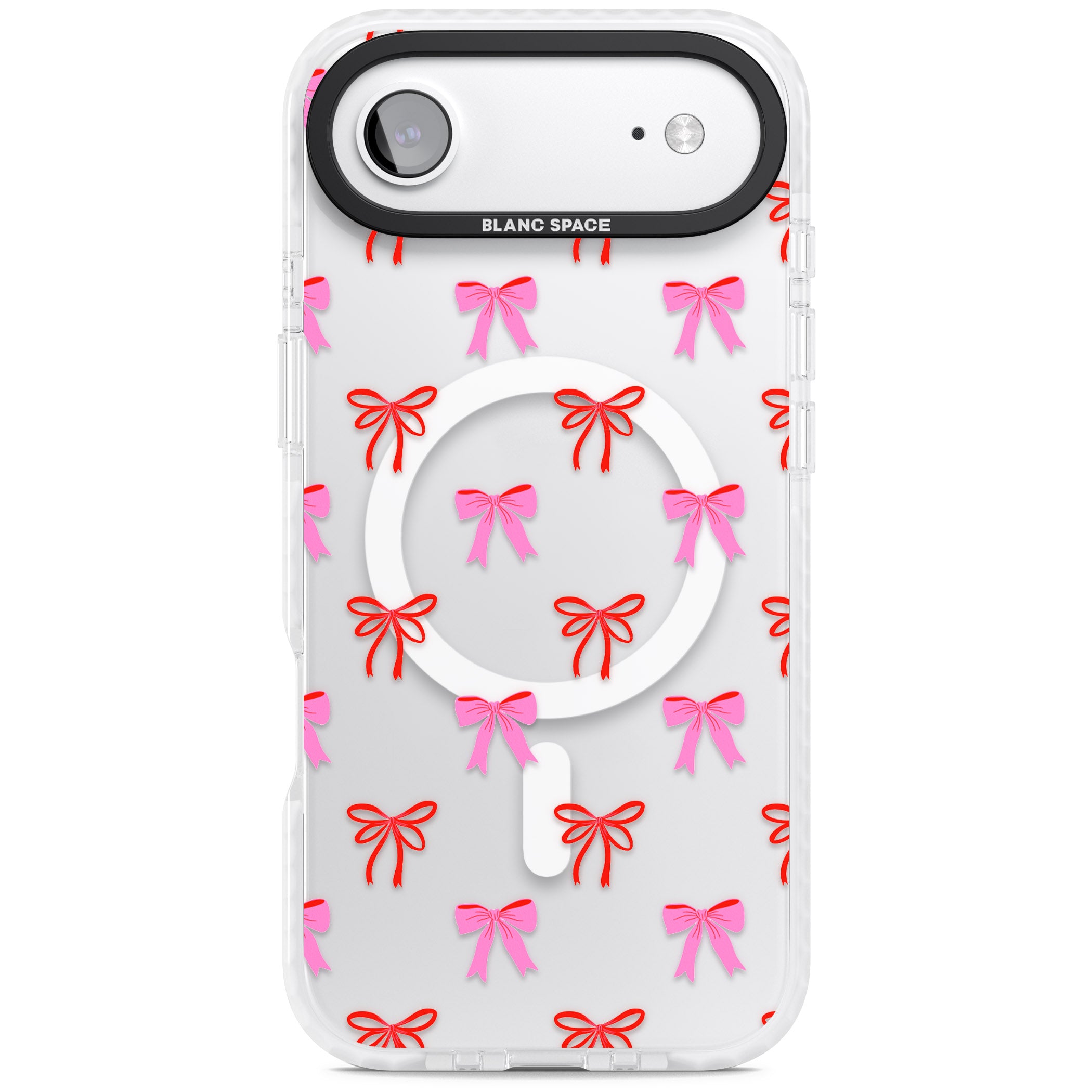 Cute Bow Pattern iPhone 17 Air Impact Pro Clear Phone Case