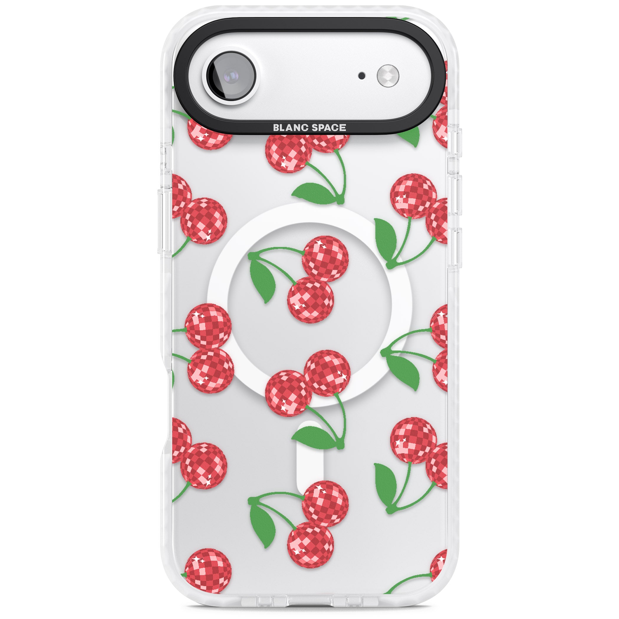 Disco Cherry Pattern iPhone 17 Air Impact Pro Clear Phone Case