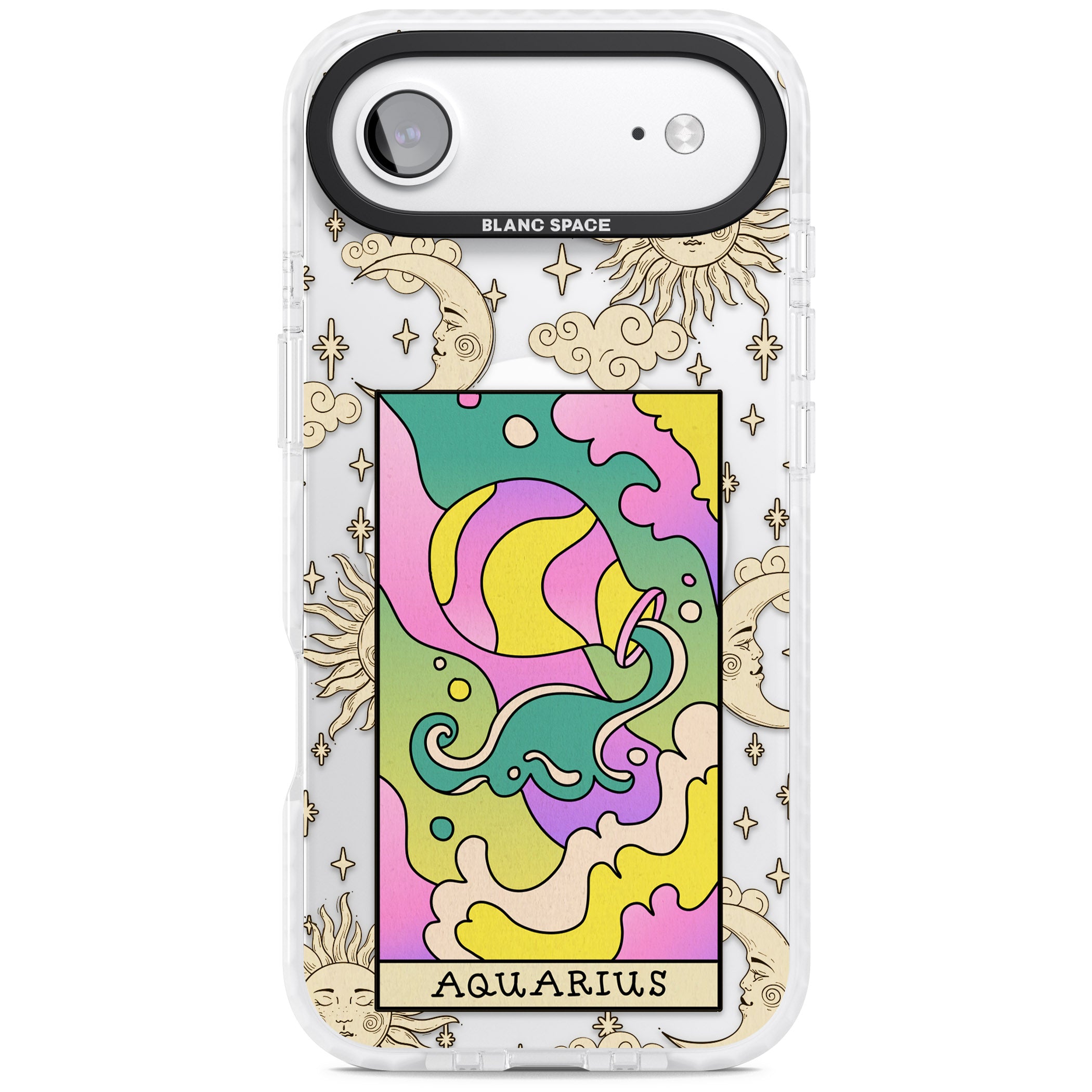 Celestial Zodiac Aquarius iPhone 17 Air Impact Pro Clear Phone Case