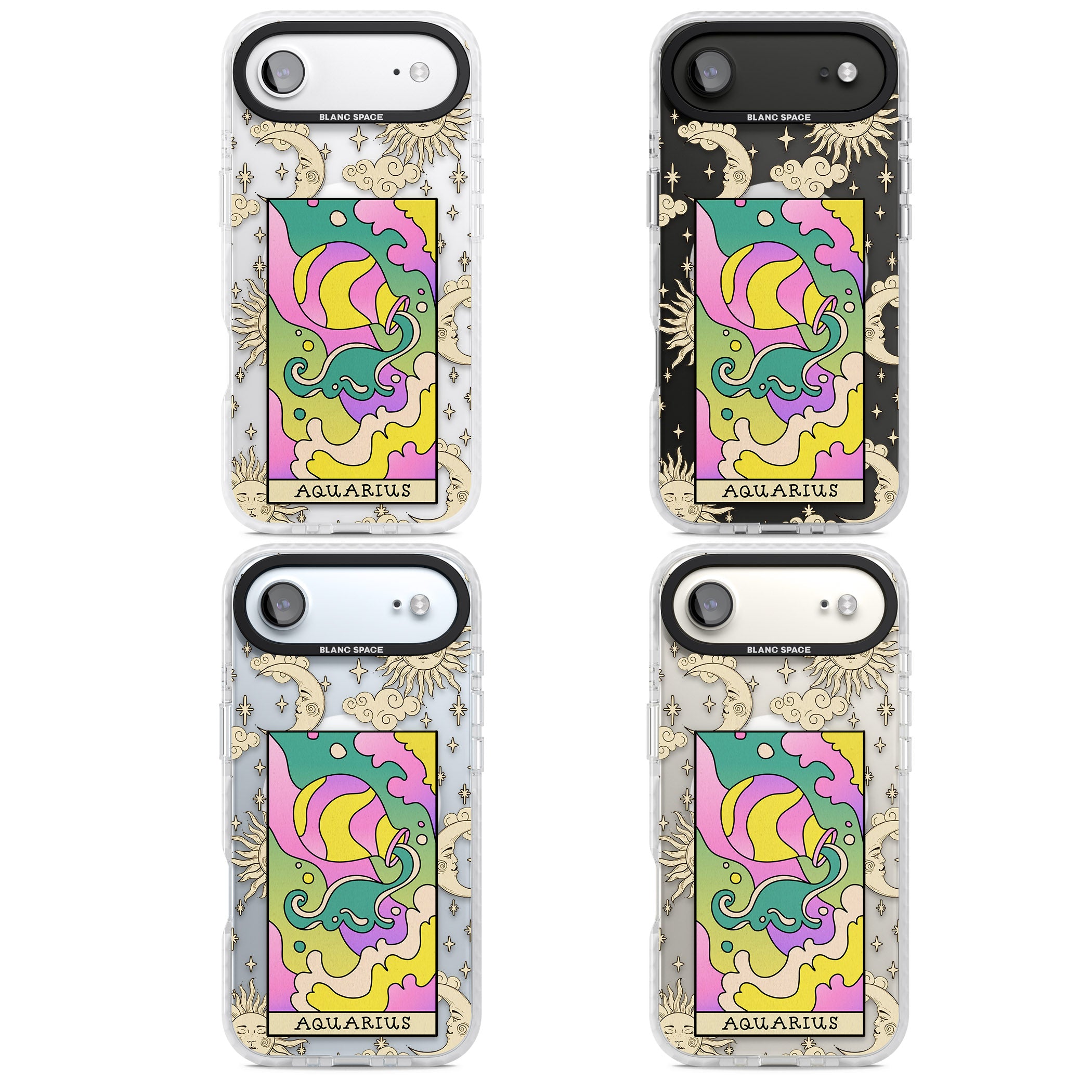 Celestial Zodiac Aquarius iPhone 17 Air Impact Pro Clear Phone Case APT Impact Protection