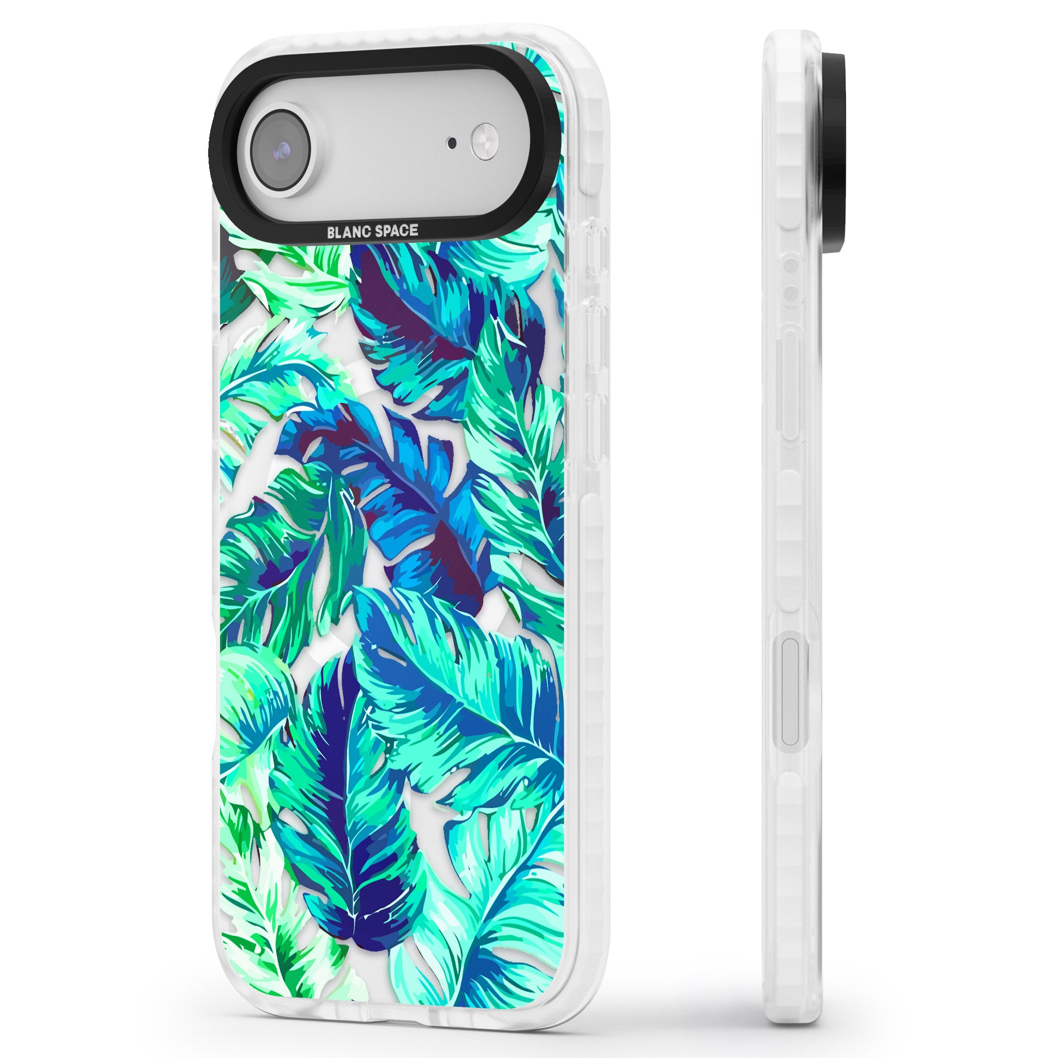 Tropical Palms iPhone 17 Air Impact Pro Clear Phone Case Side Profile
