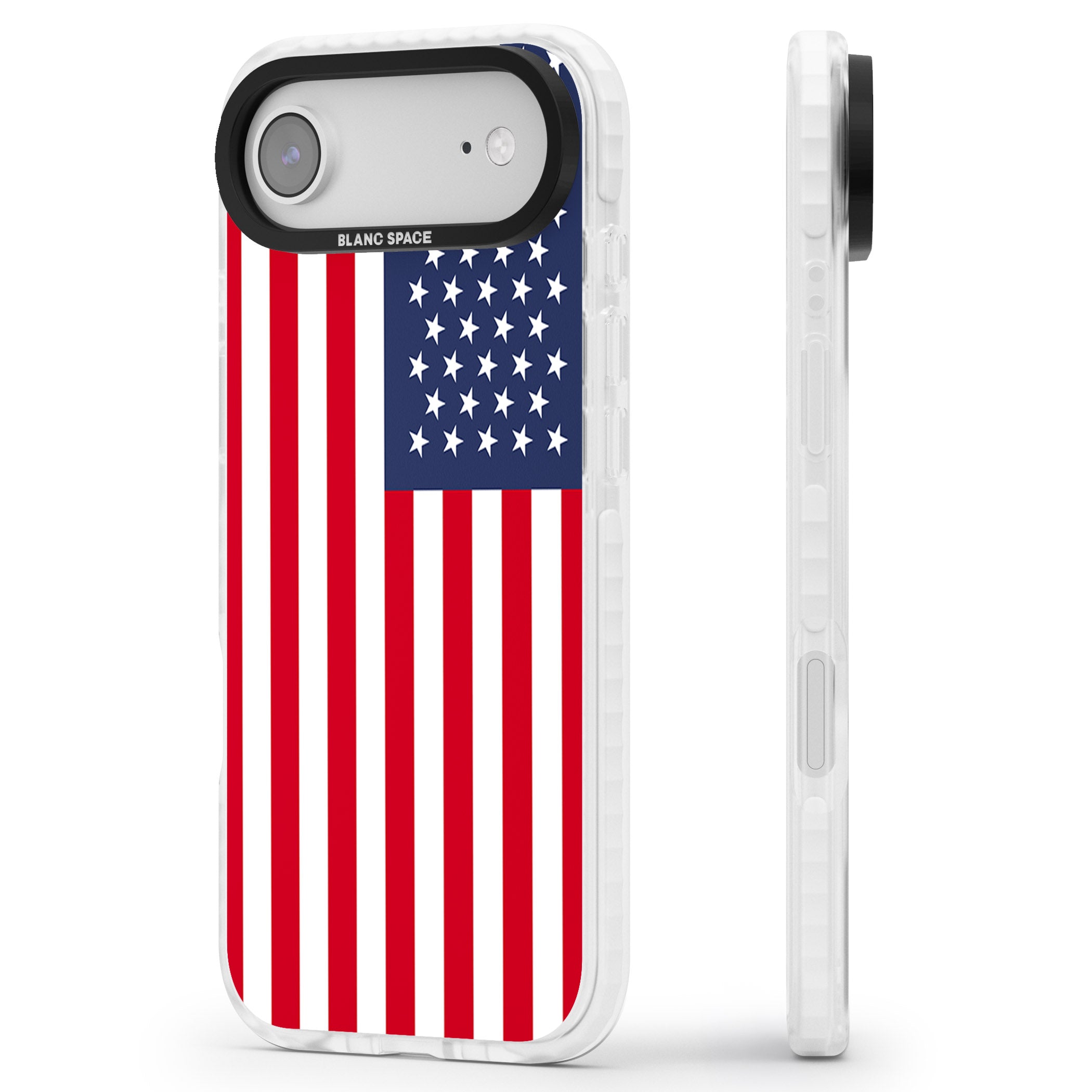 American Flag iPhone 17 Air Impact Pro Clear Phone Case Side Profile