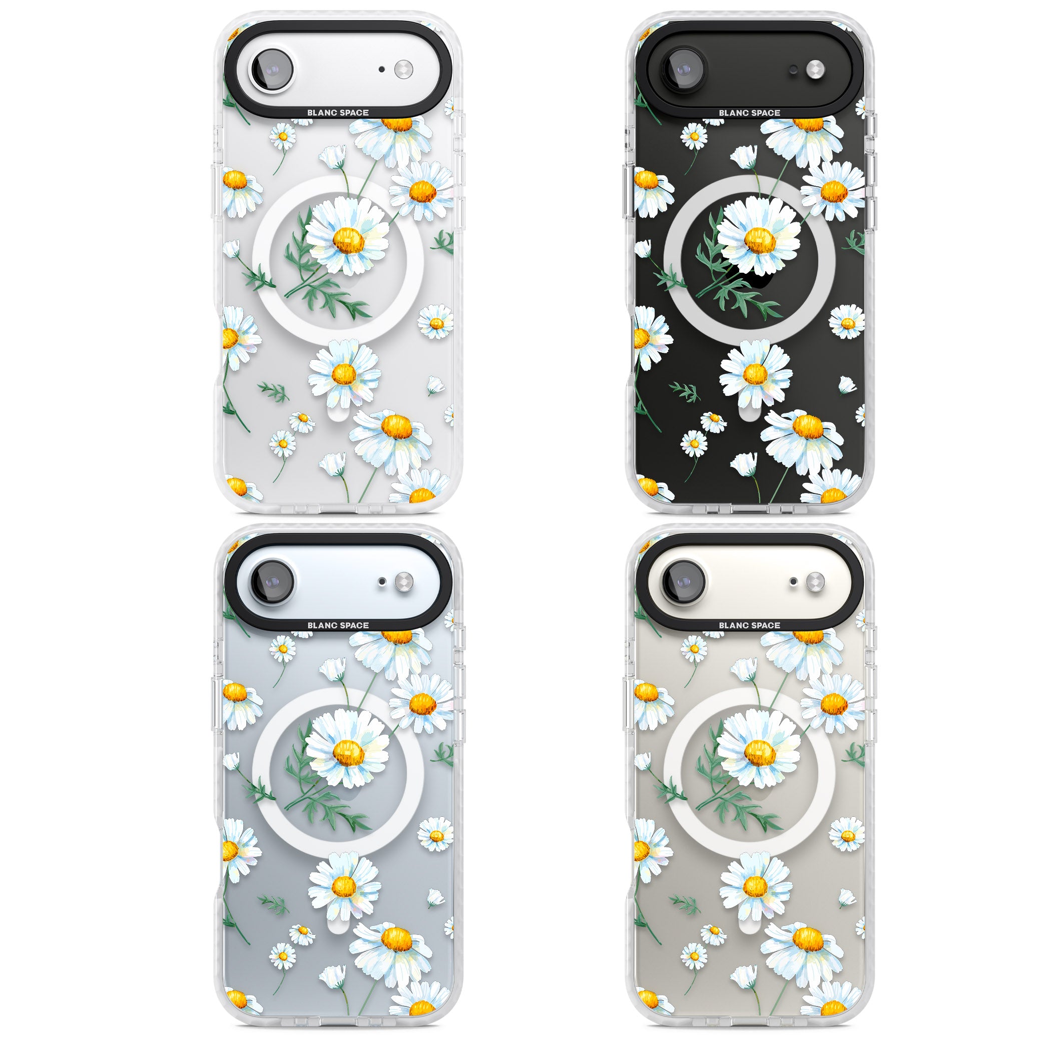 Vintage Painted Daisies iPhone 17 Air Impact Pro Clear Phone Case APT Impact Protection