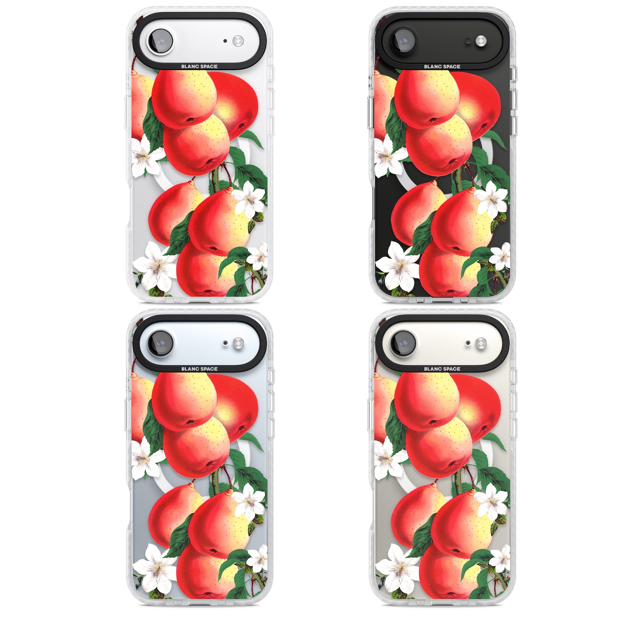 Vintage Painted Peaches iPhone 17 Air Impact Pro Clear Phone Case APT Impact Protection