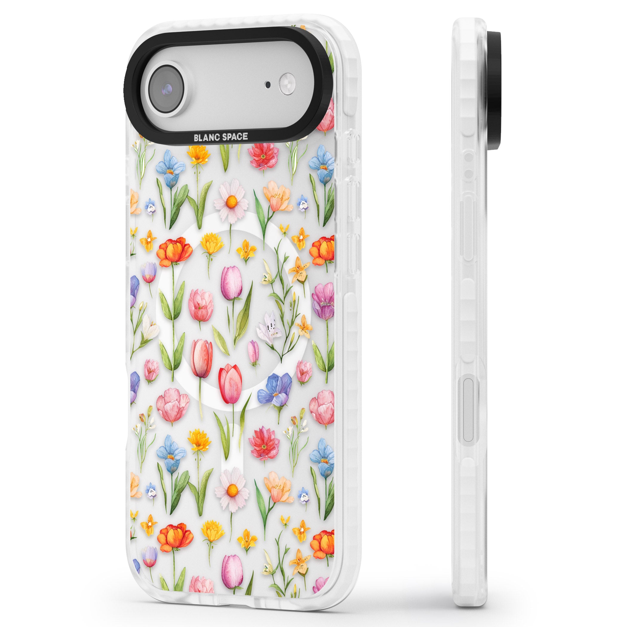 Small Flower Mix iPhone 17 Air Impact Pro Clear Phone Case Side Profile