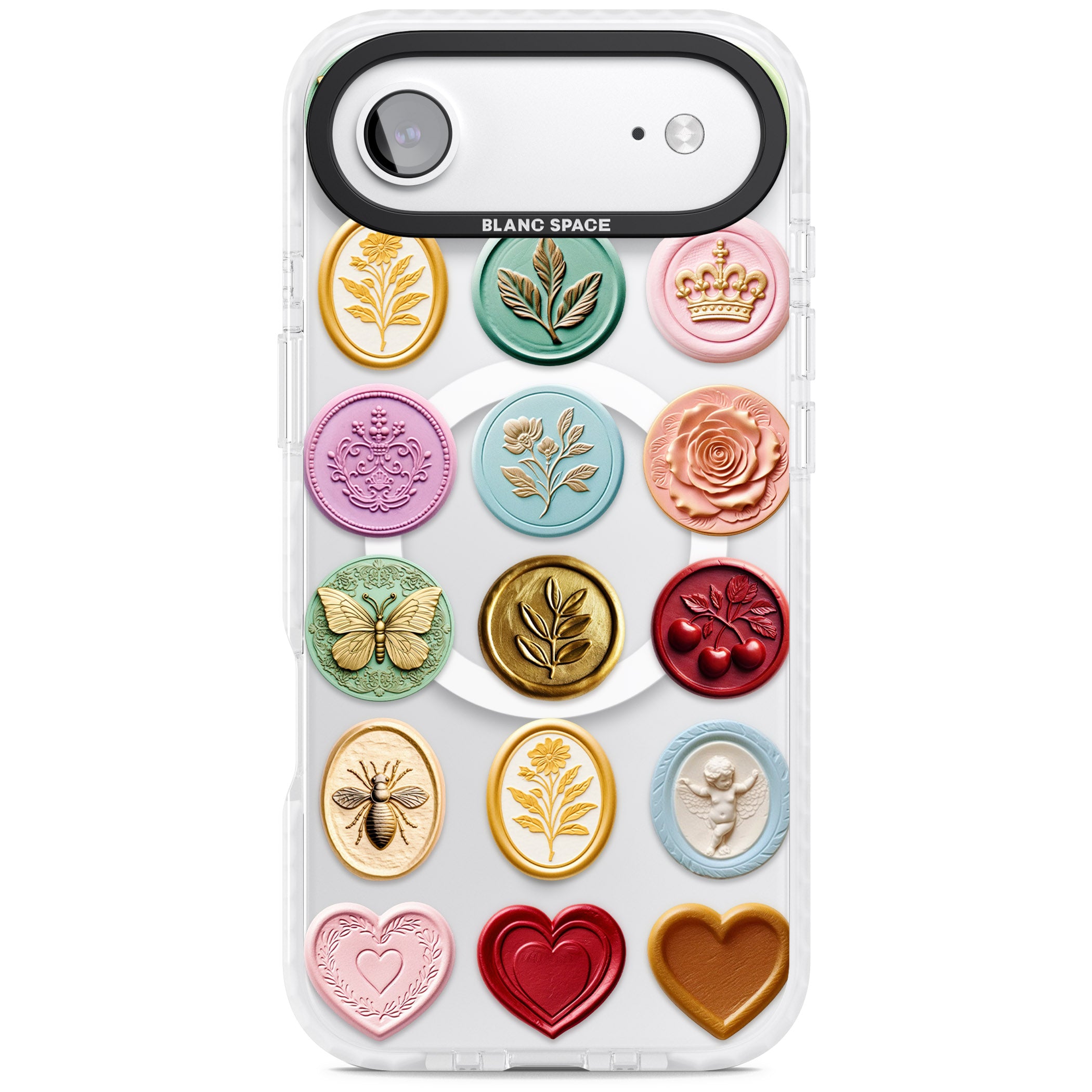 Vintage Wax Seal Pattern iPhone 17 Air Impact Pro Clear Phone Case