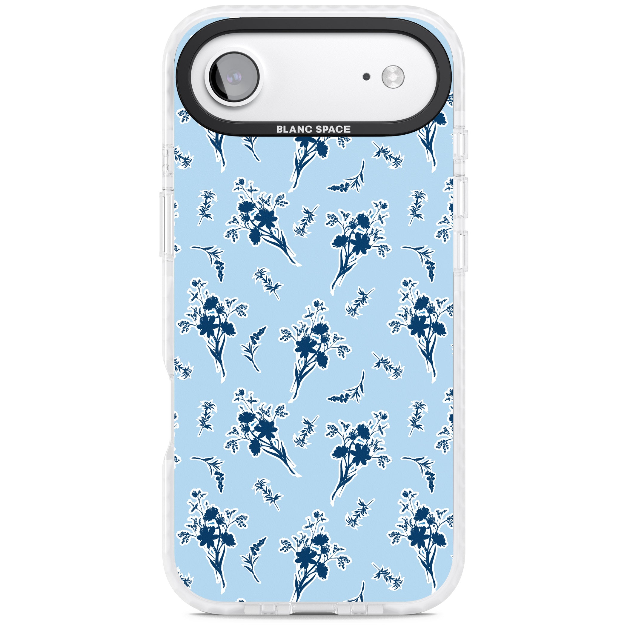 Blue Sticker Wildflowers iPhone 17 Air Impact Pro Clear Phone Case