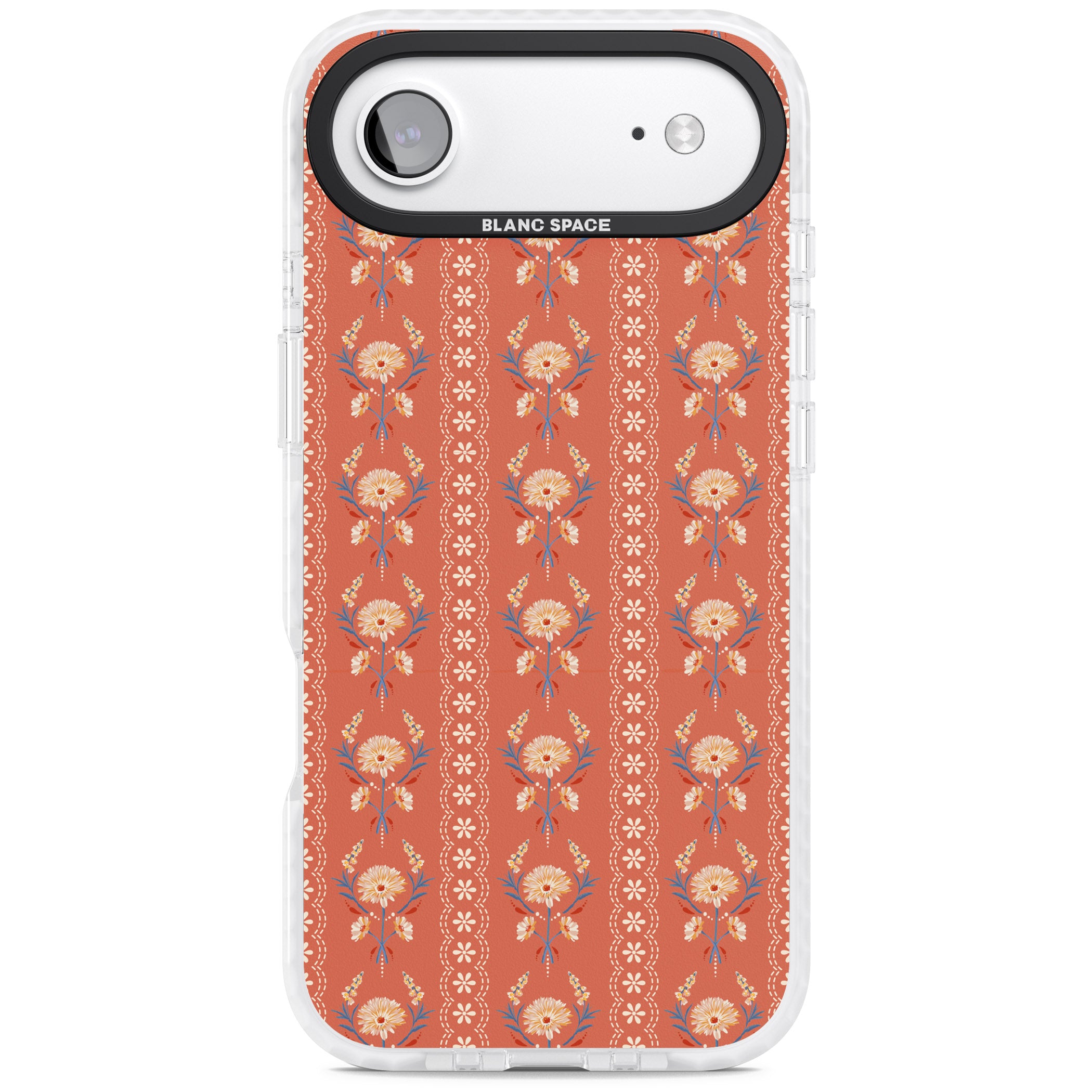 Vintage Terracotta Floral iPhone 17 Air Impact Pro Clear Phone Case