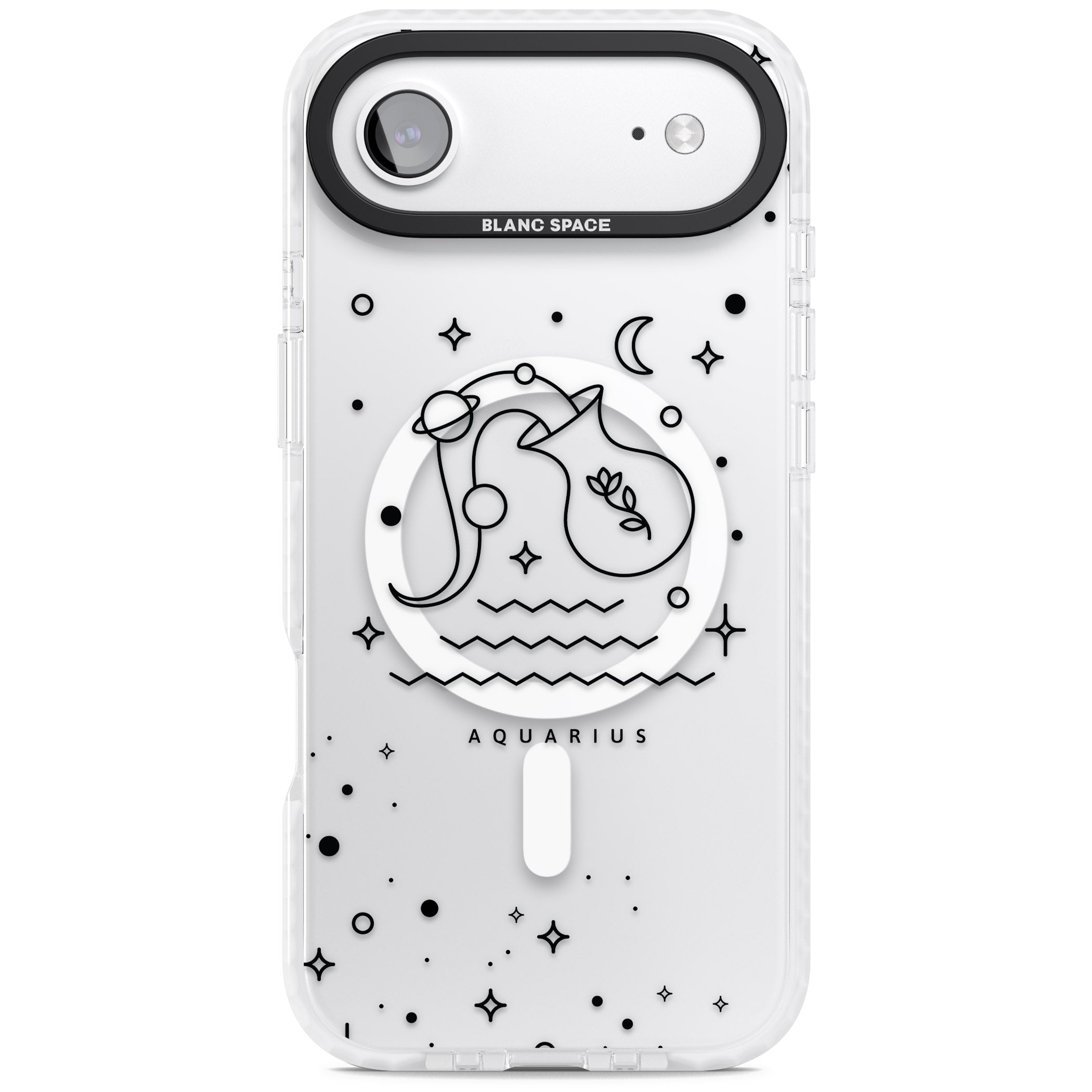 Aquarius Zodiac Symbol iPhone 17 Air Impact Pro Clear Phone Case