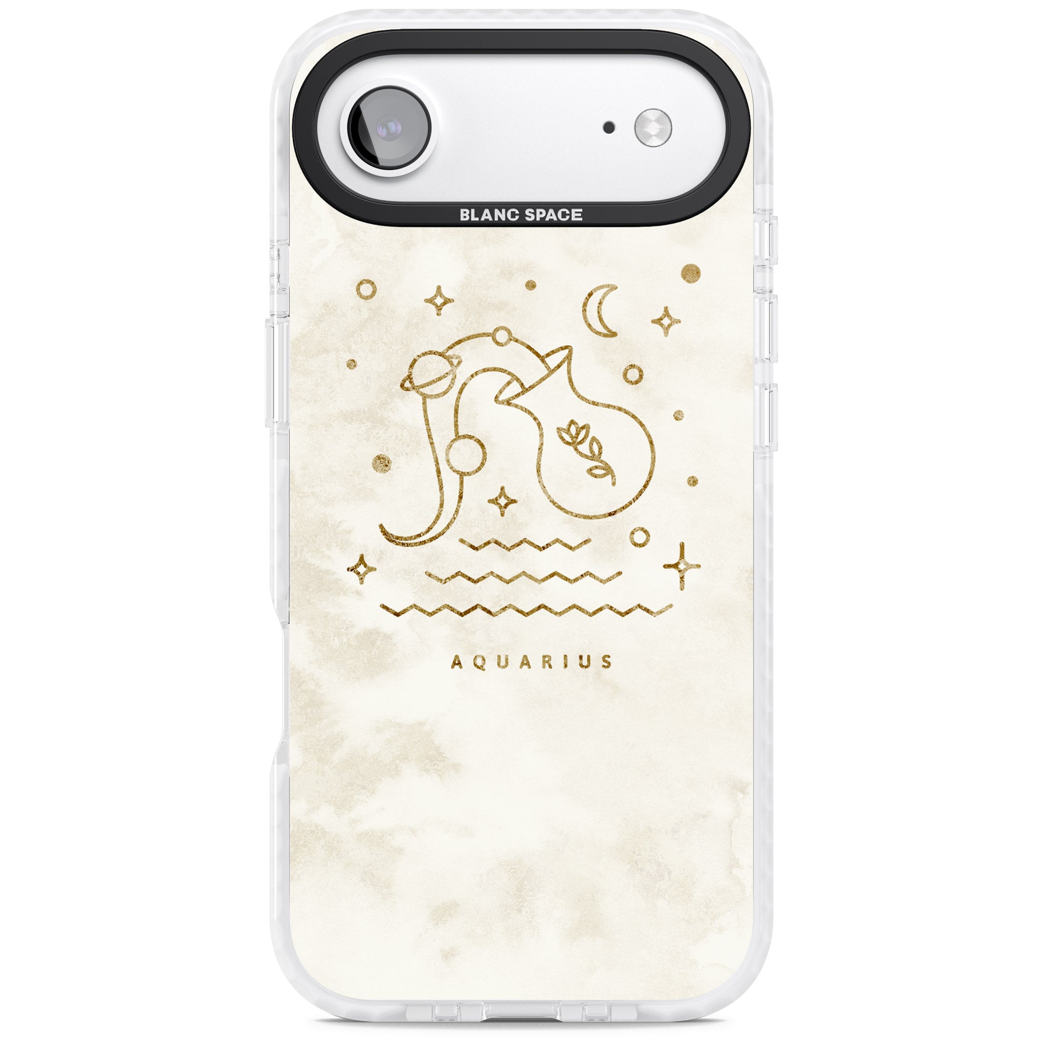 Aquarius Golden Emblem iPhone 17 Air Impact Pro Clear Phone Case