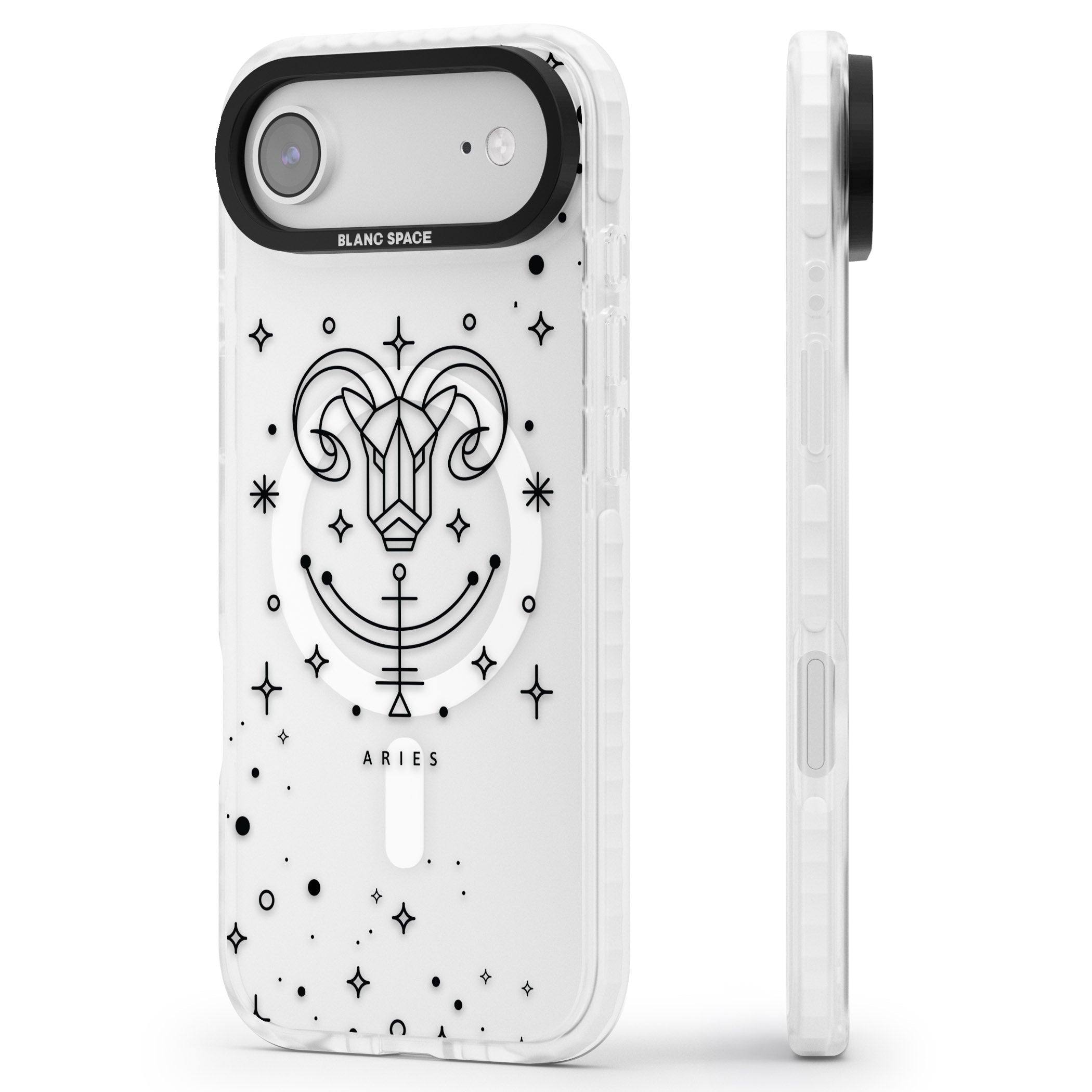 Aries Emblem iPhone 17 Air Impact Pro Clear Phone Case Side Profile