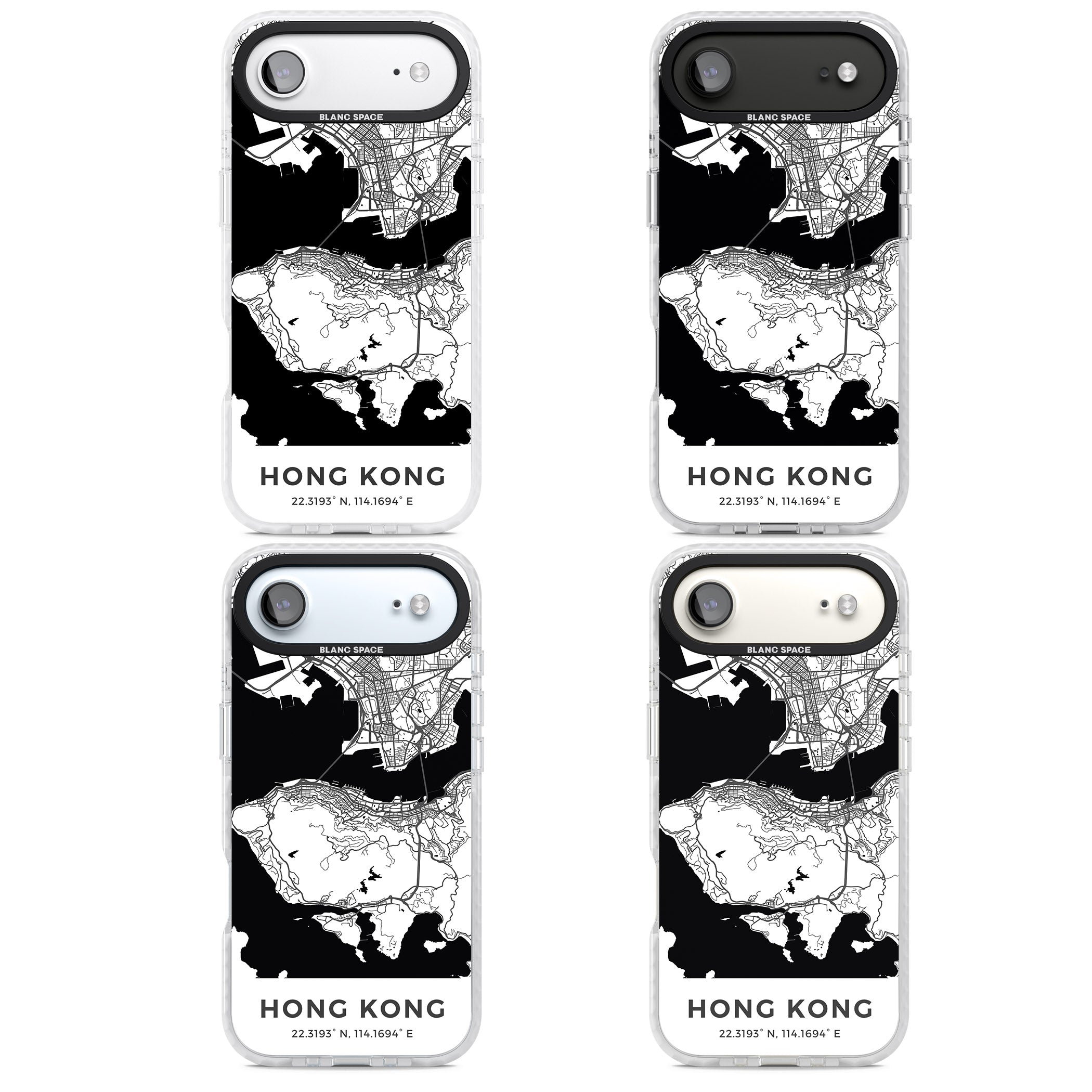 Hong Kong Map iPhone 17 Air Impact Clear Phone Case APT Impact Protection