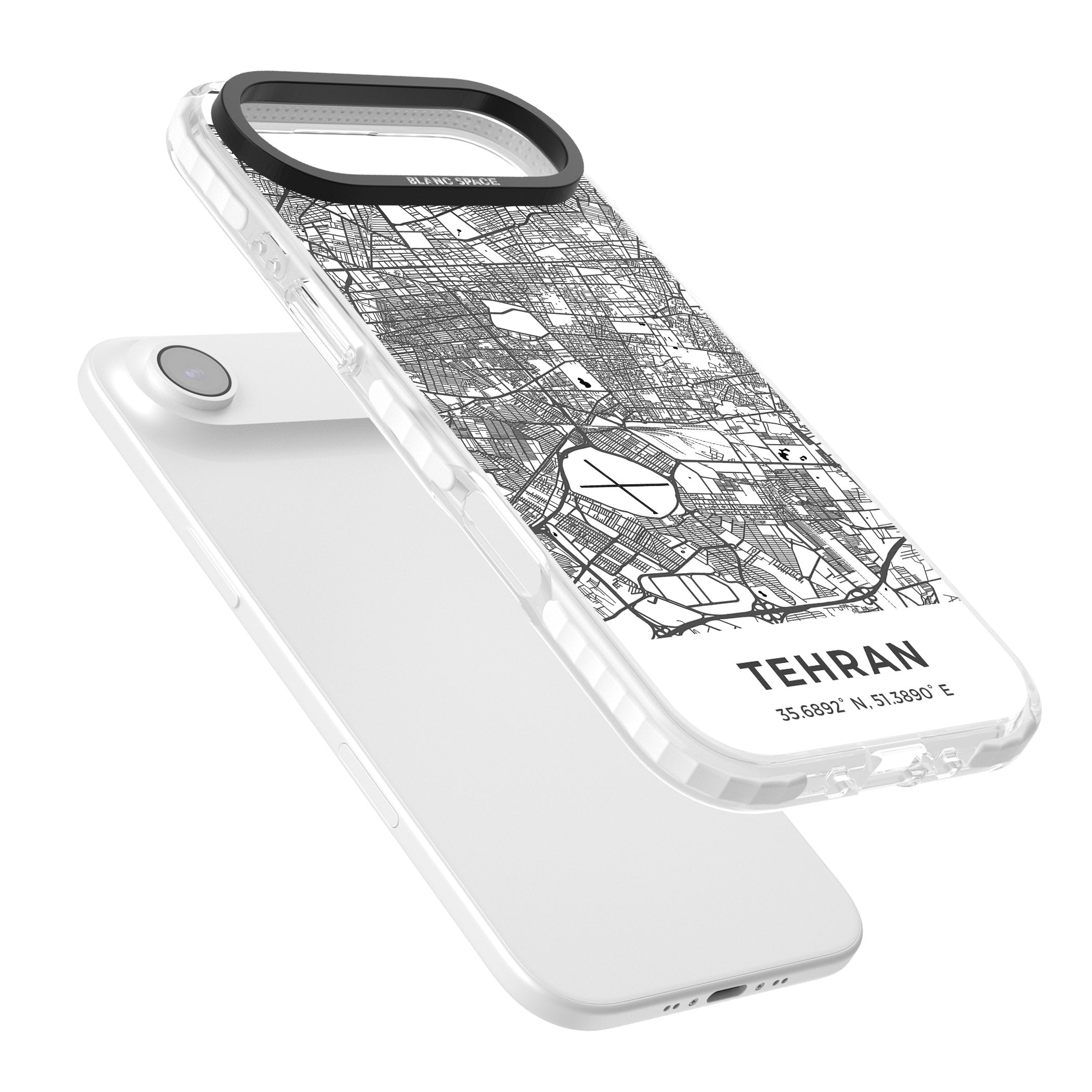 Tehran Map iPhone 17 Air Impact Clear Phone Case Colours