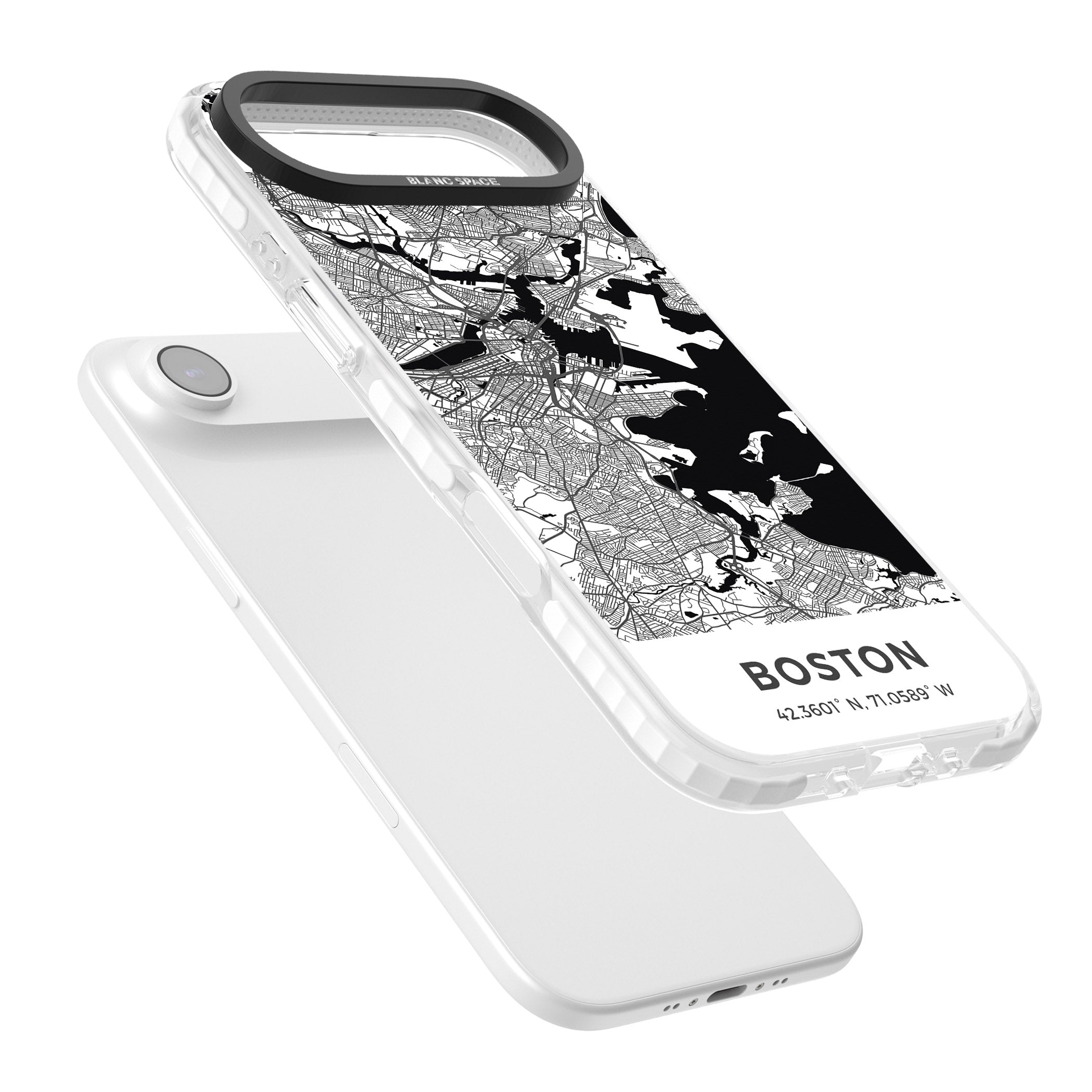 Boston Map iPhone 17 Air Impact Clear Phone Case Colours