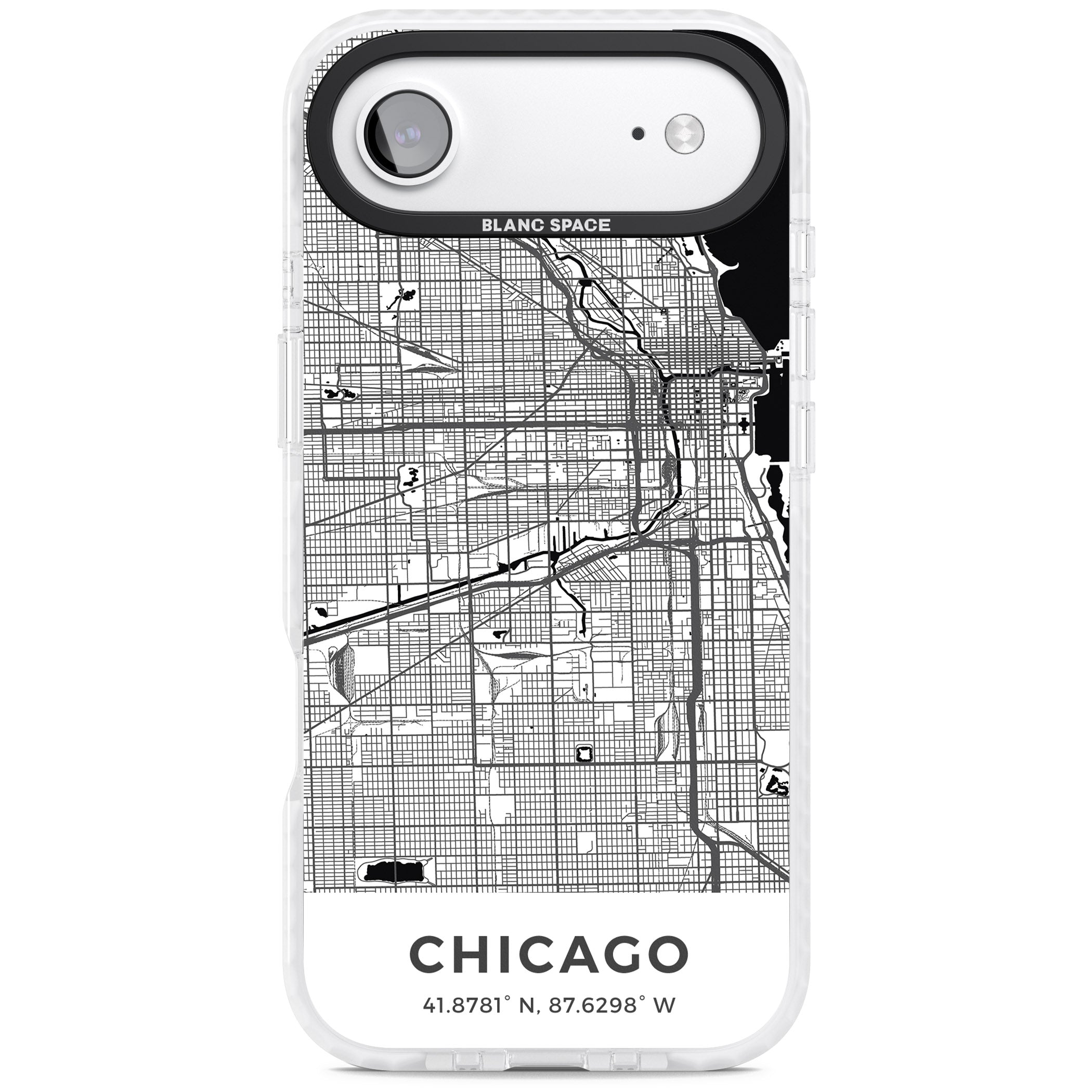 Chicago Map iPhone 17 Air Impact Clear Phone Case
