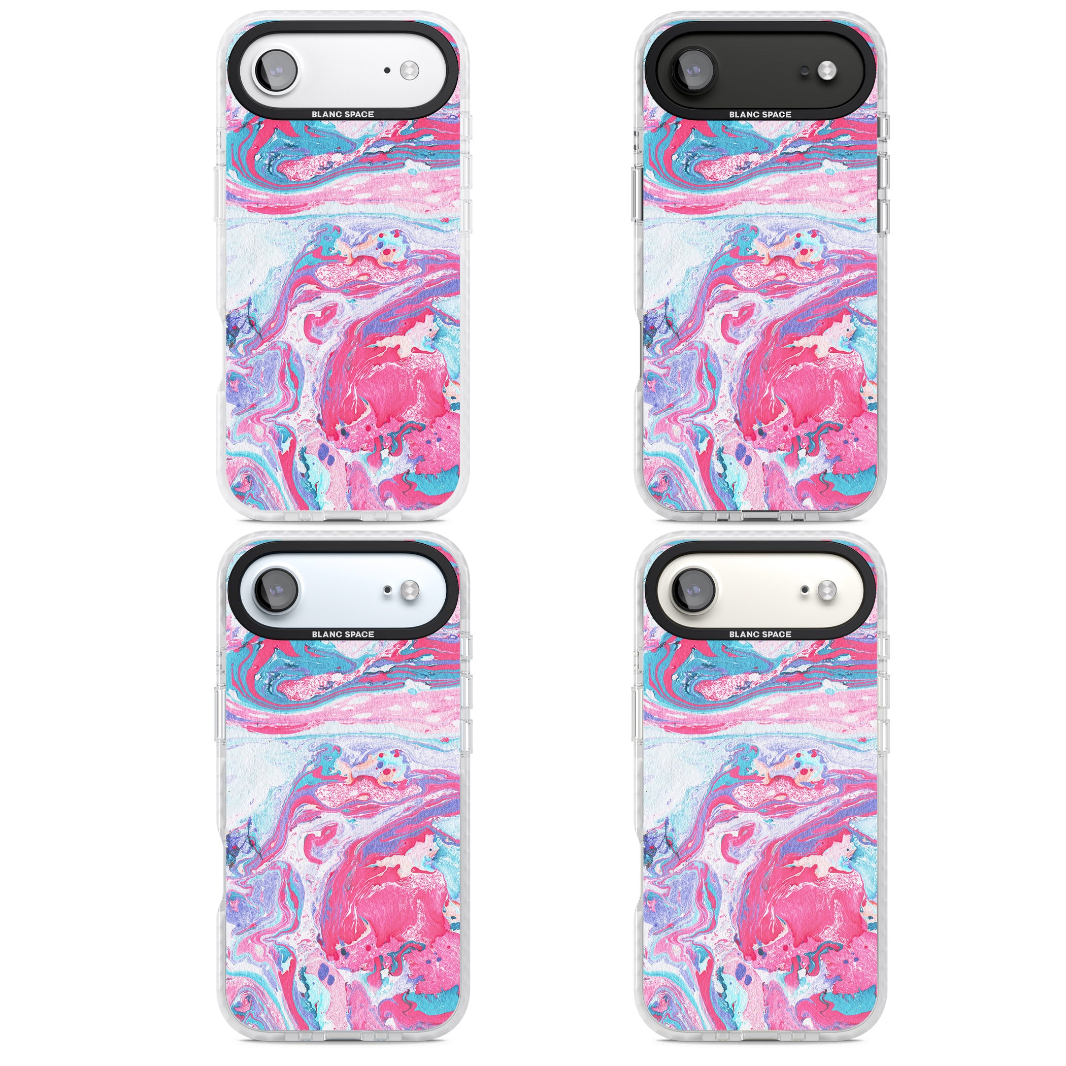 Pink, Blue & Purple Marbled Paper Pattern iPhone 17 Air Impact Clear Phone Case APT Impact Protection