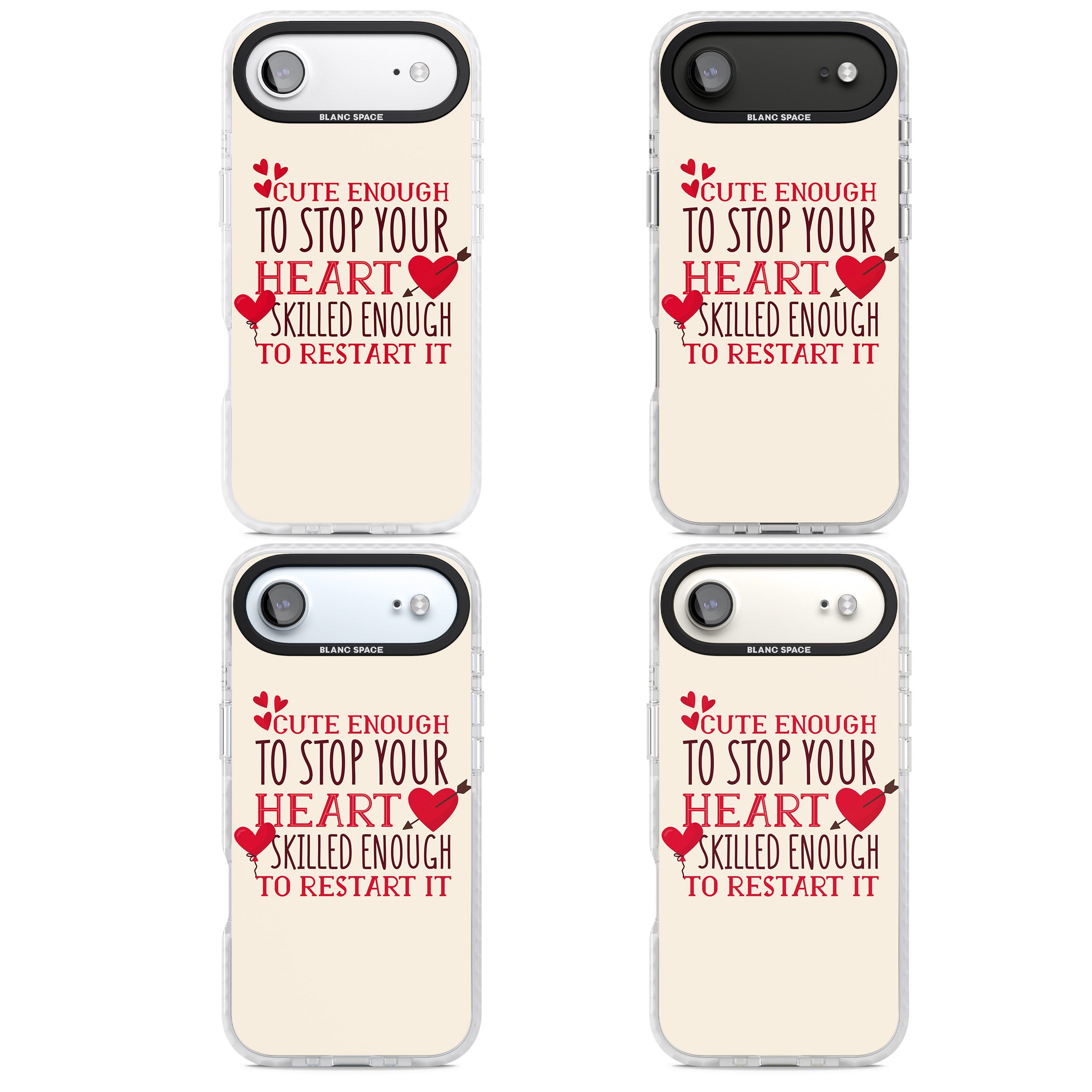 Cute Enough To Stop Your Heart iPhone 17 Air Impact Clear Phone Case APT Impact Protection