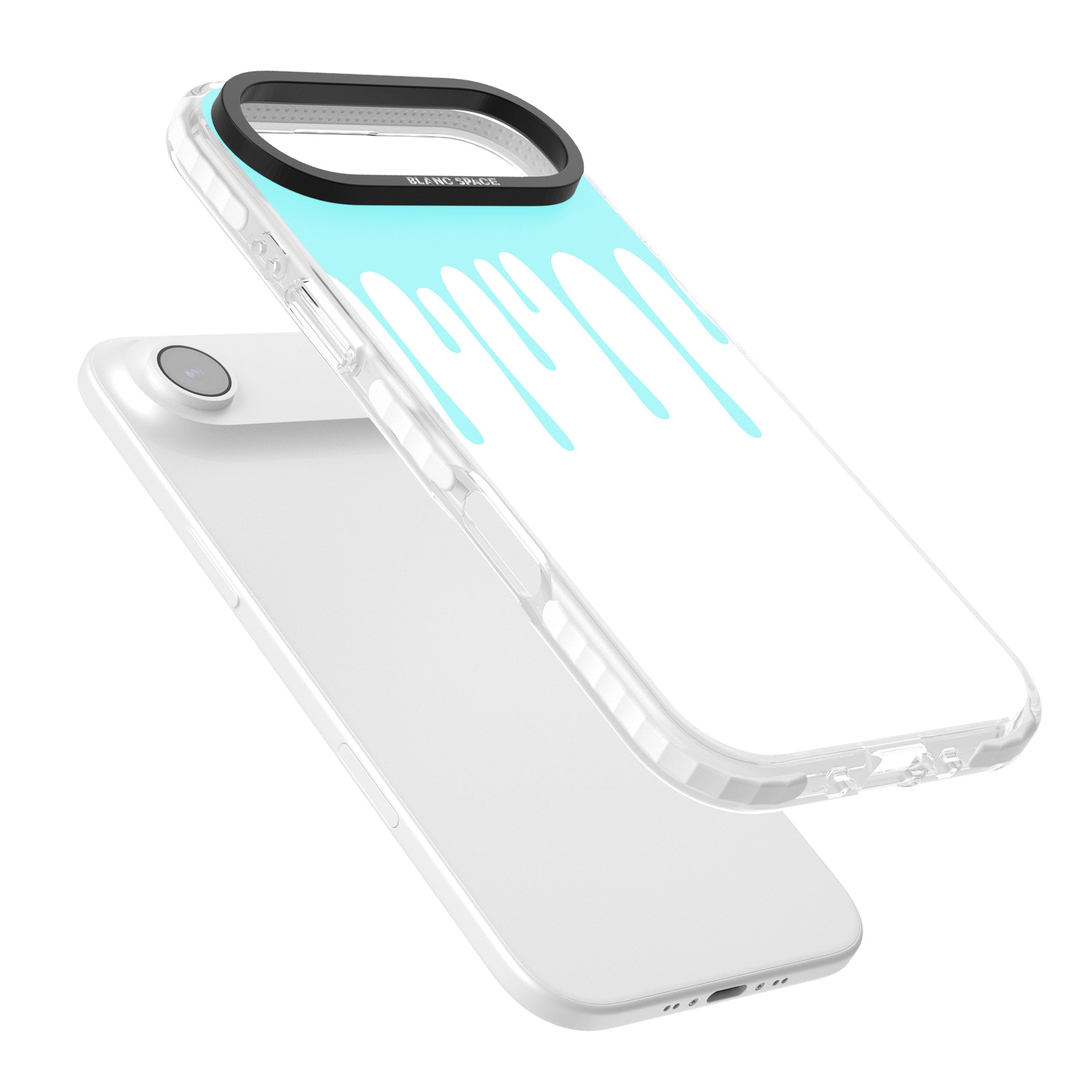 Melted Teal Drip iPhone 17 Air Impact Clear Phone Case Colours