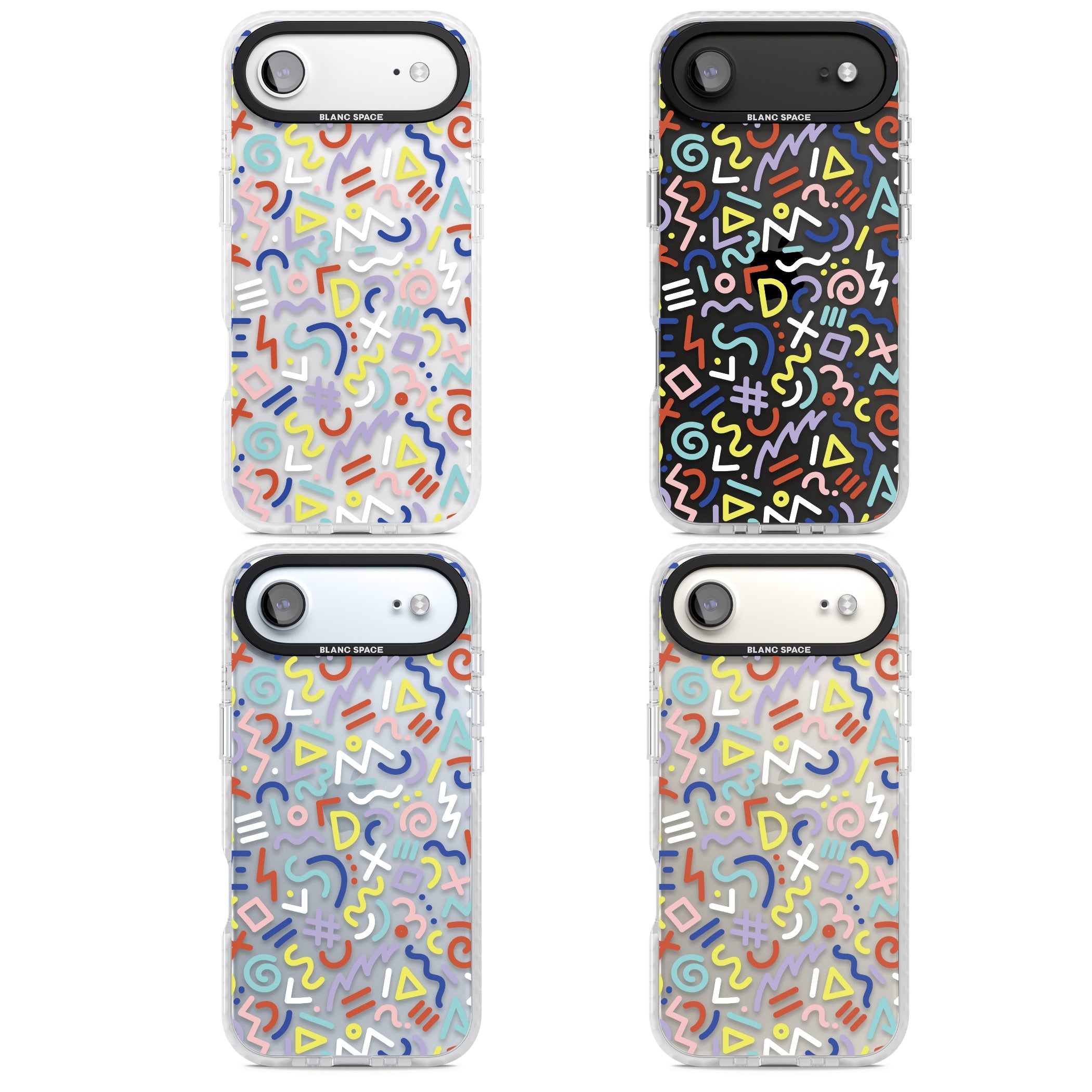 Colorful Retro Pattern iPhone 17 Air Impact Clear Phone Case APT Impact Protection