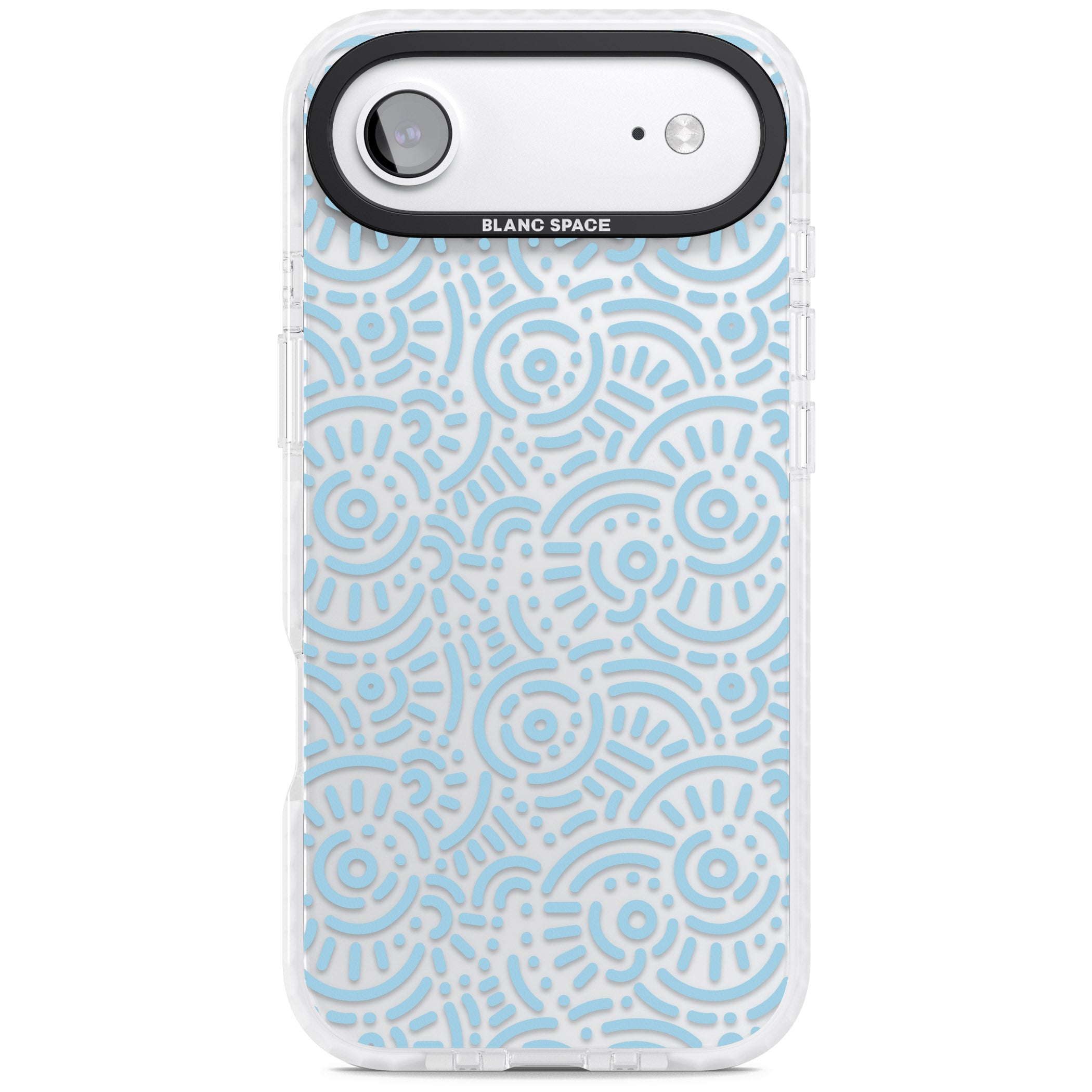 Light Blue Retro Pattern iPhone 17 Air Impact Clear Phone Case