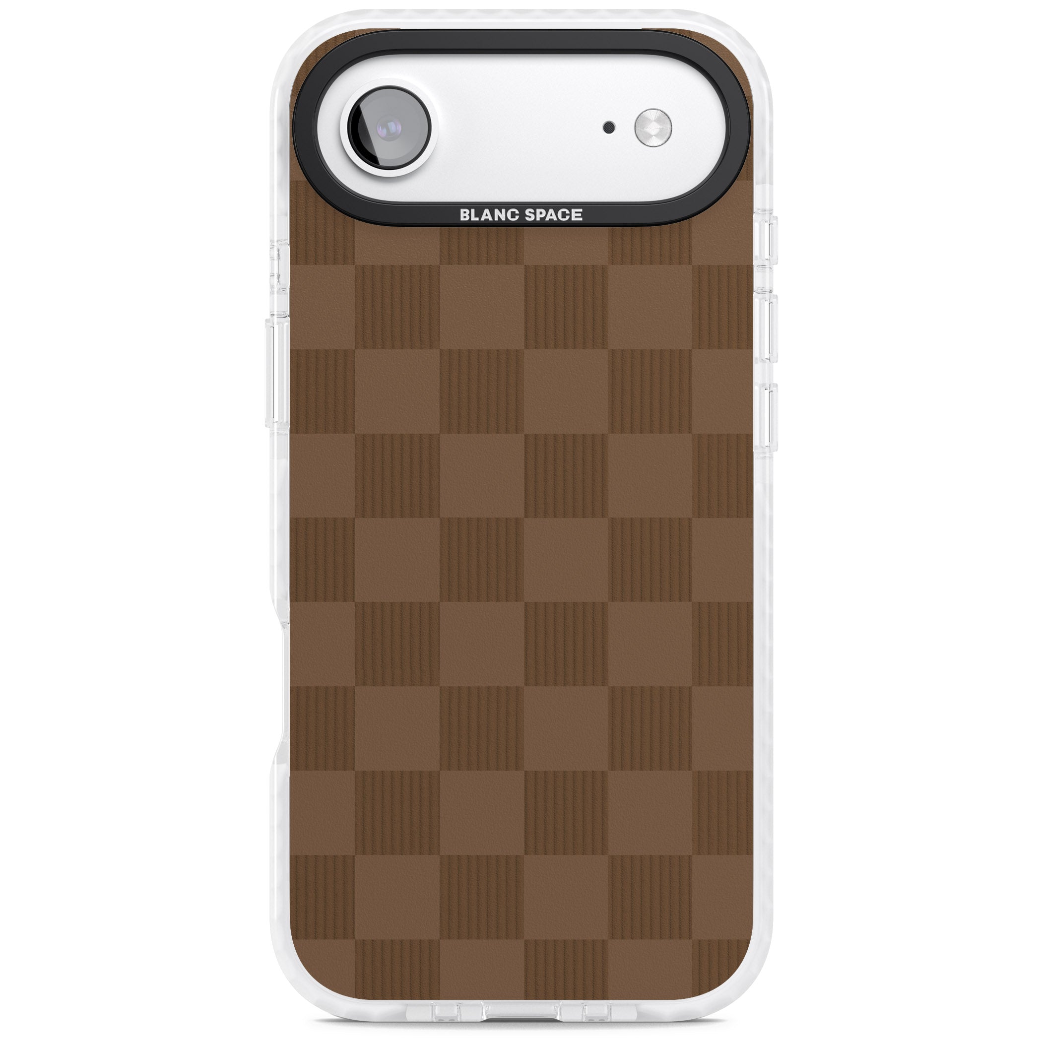 Chocolate Checkered iPhone 17 Air Impact Clear Phone Case