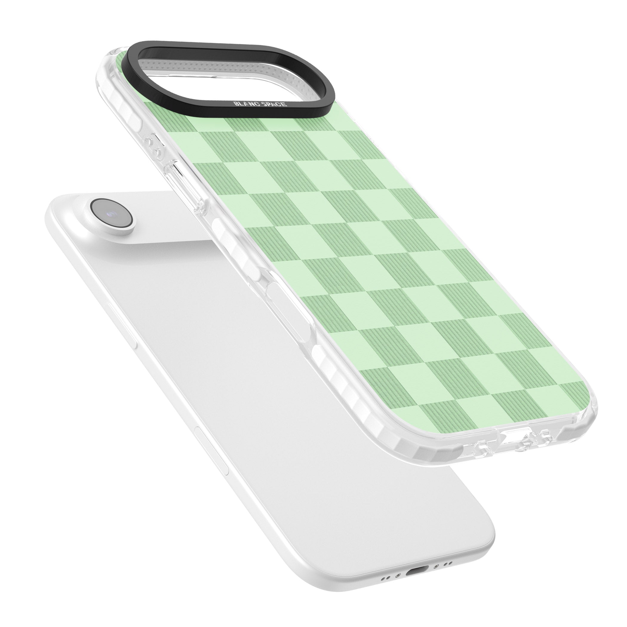 Seafoam Checkered iPhone 17 Air Impact Clear Phone Case Colours
