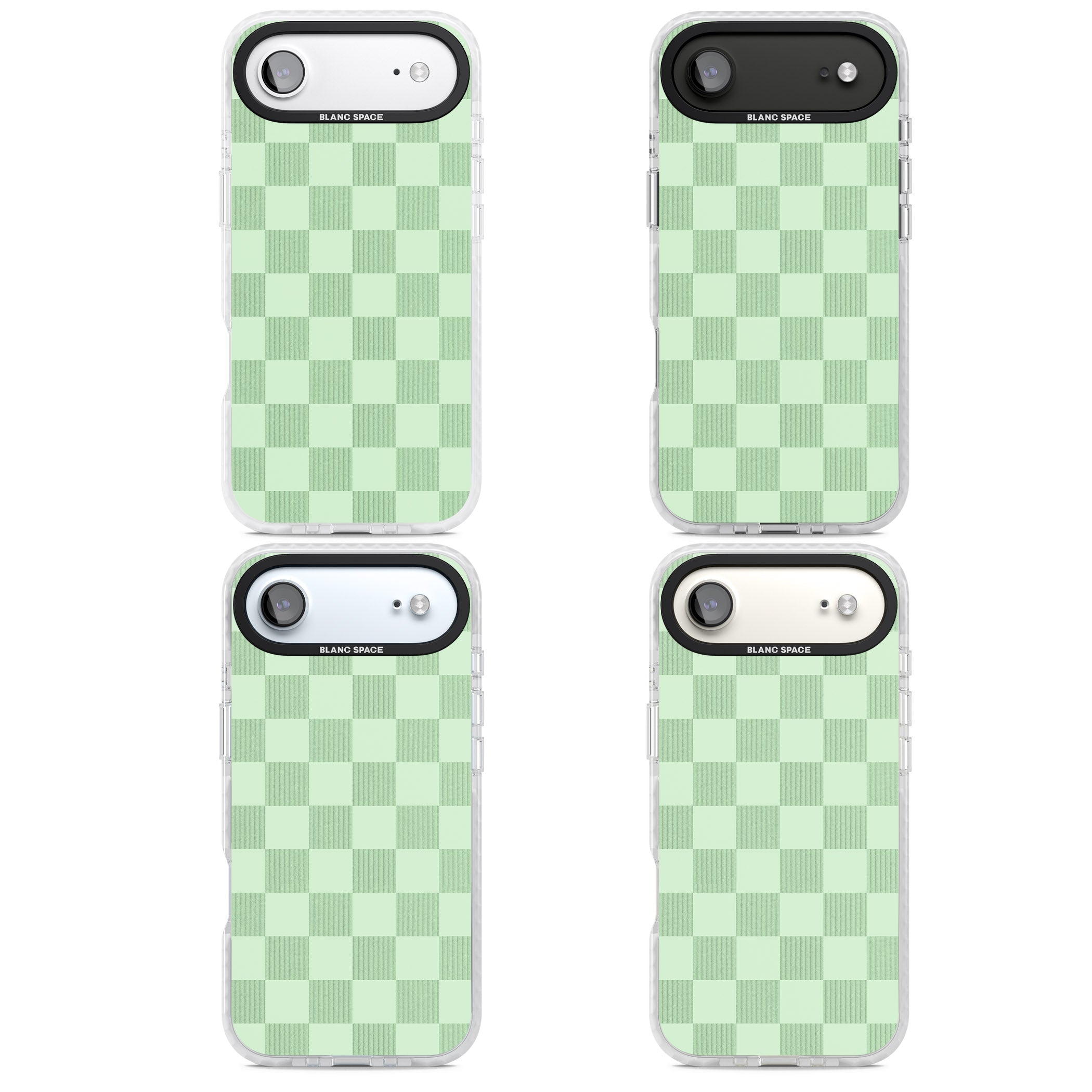 Seafoam Checkered iPhone 17 Air Impact Clear Phone Case APT Impact Protection