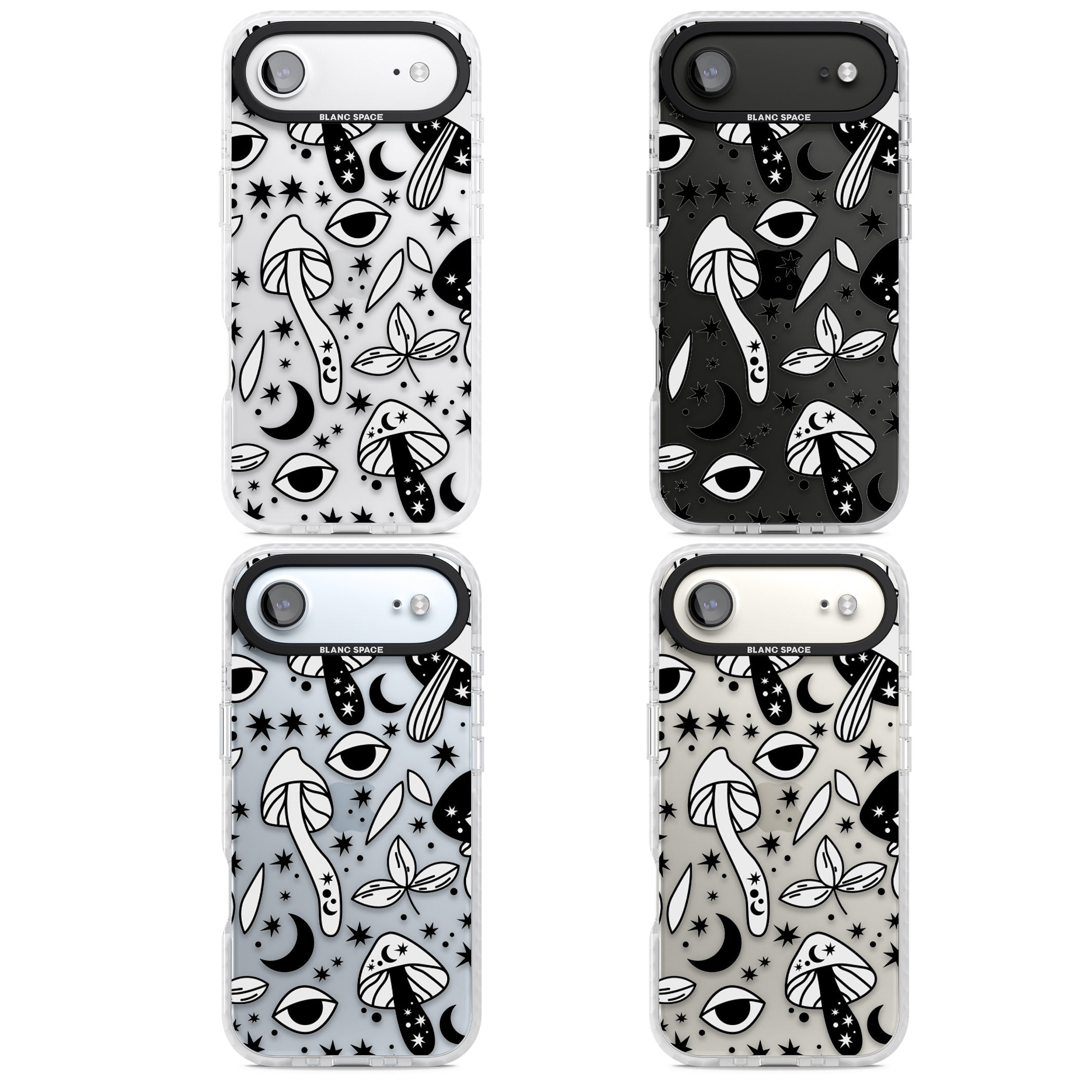 Mystic Mushrooms Pattern iPhone 17 Air Impact Clear Phone Case APT Impact Protection