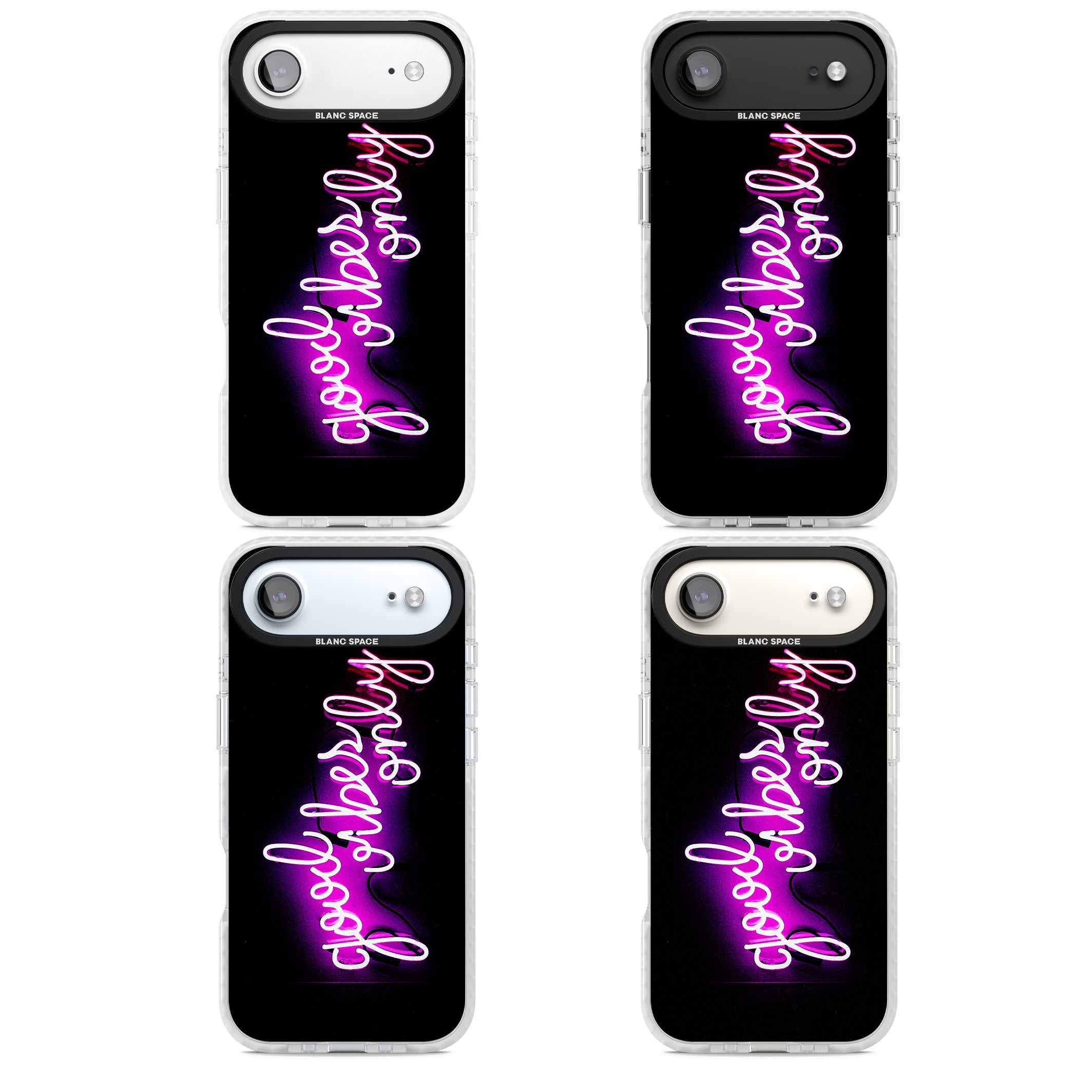 Good Vibes Only Neon Glow iPhone 17 Air Impact Clear Phone Case APT Impact Protection