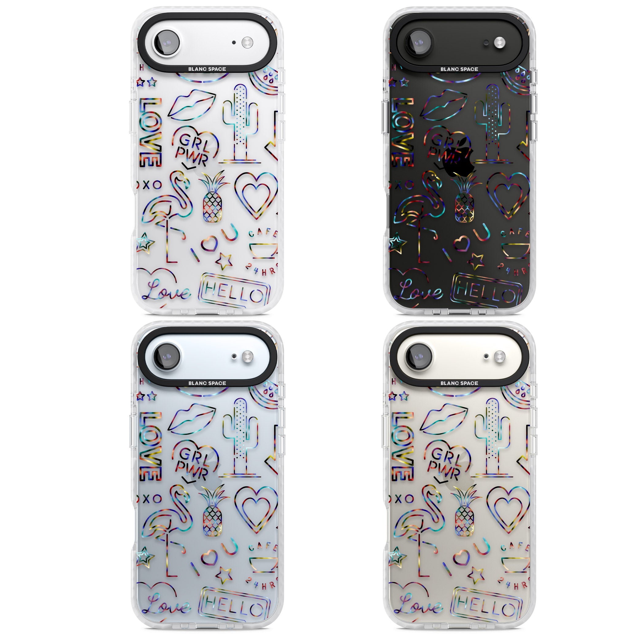 Funky Nebula Neon Sign iPhone 17 Air Impact Clear Phone Case APT Impact Protection