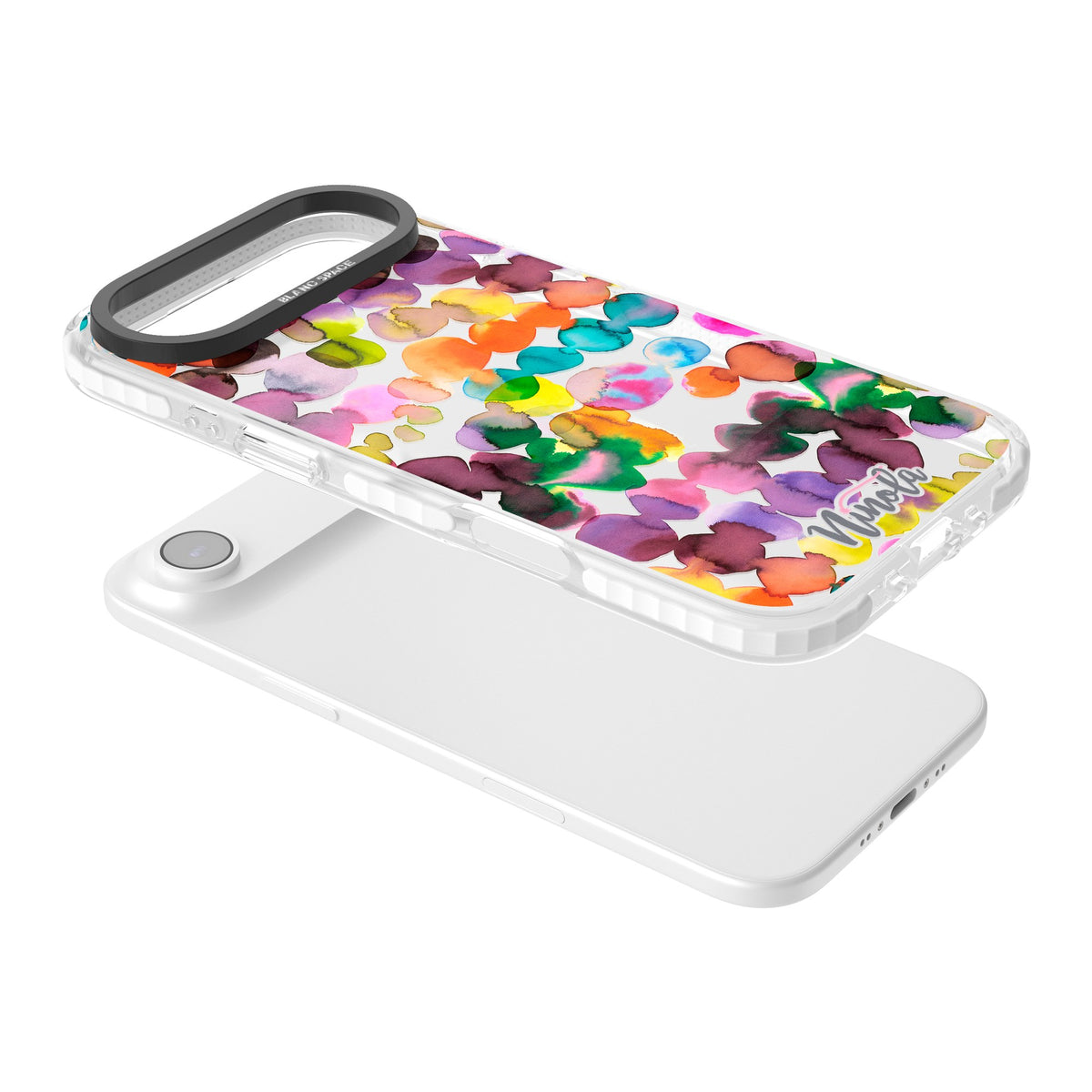 Ink Splash Hues iPhone Air Impact Clear Phone Case angled