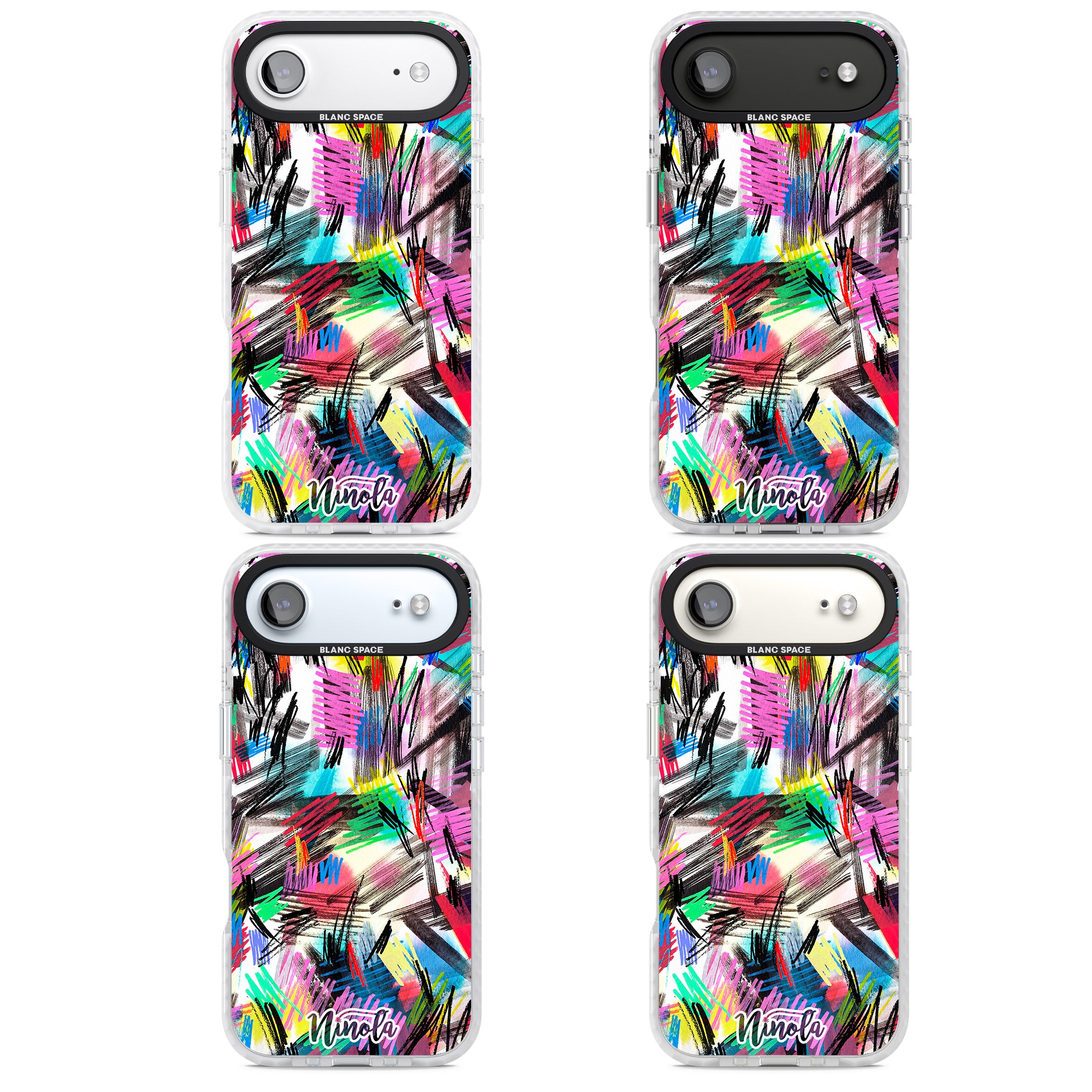 Wild Strokes Rainbow iPhone 17 Air Impact Clear Phone Case APT Impact Protection