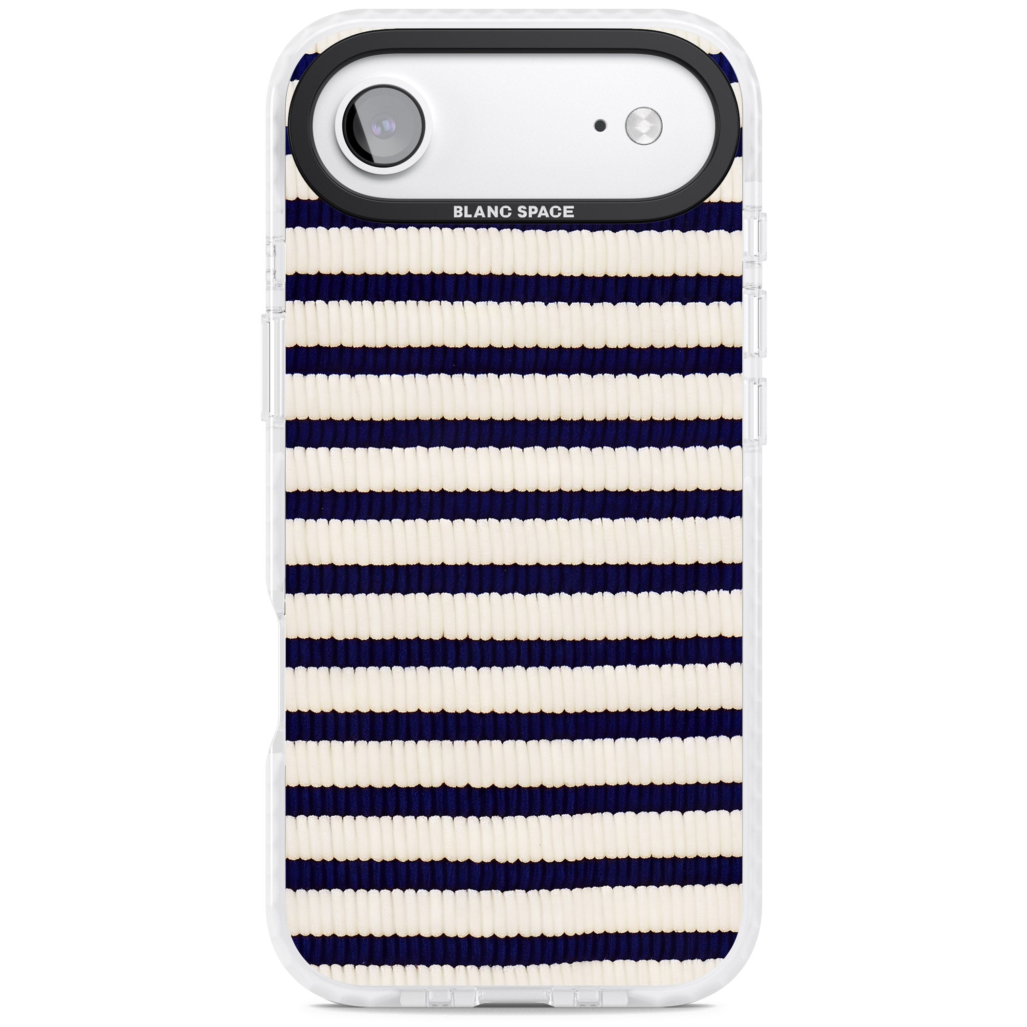 Navy & Cream Stripes iPhone 17 Air Impact Clear Phone Case