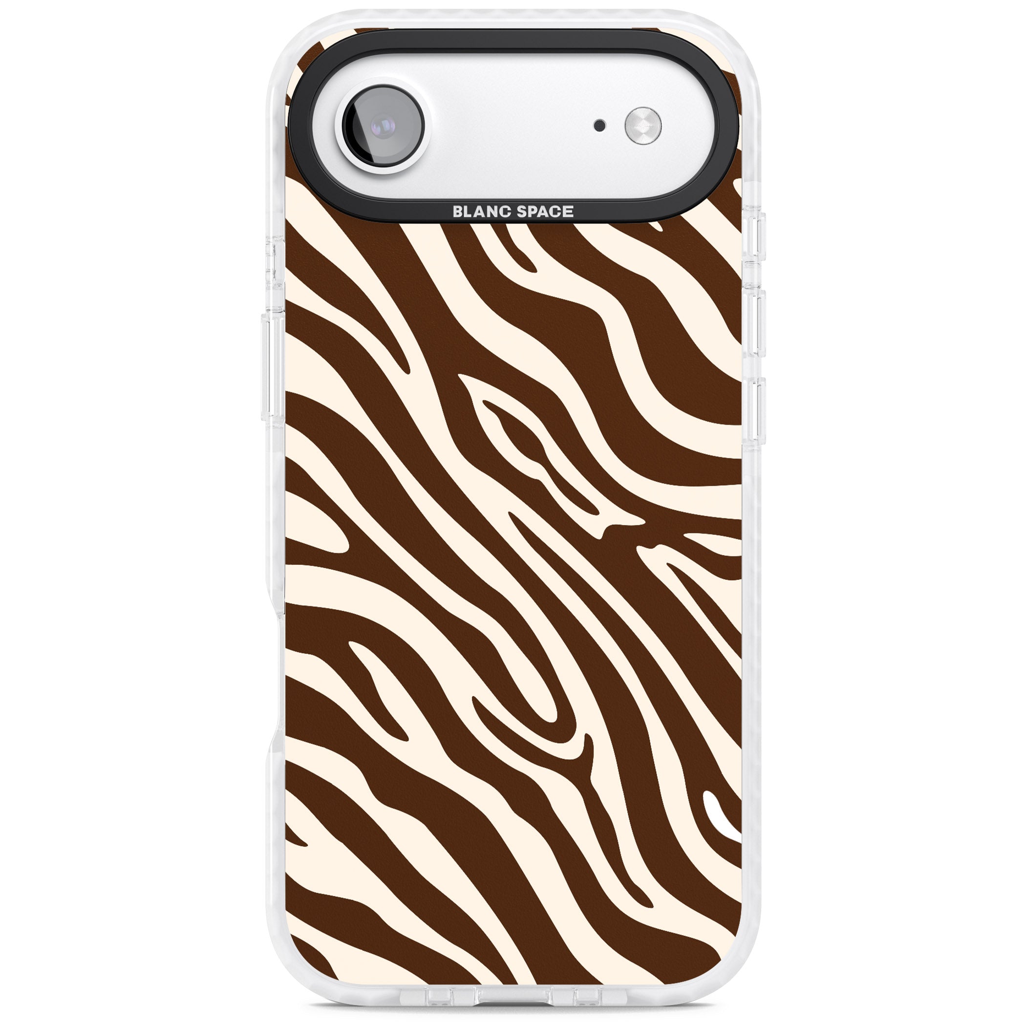 Brown & Cream Zebra iPhone 17 Air Impact Clear Phone Case