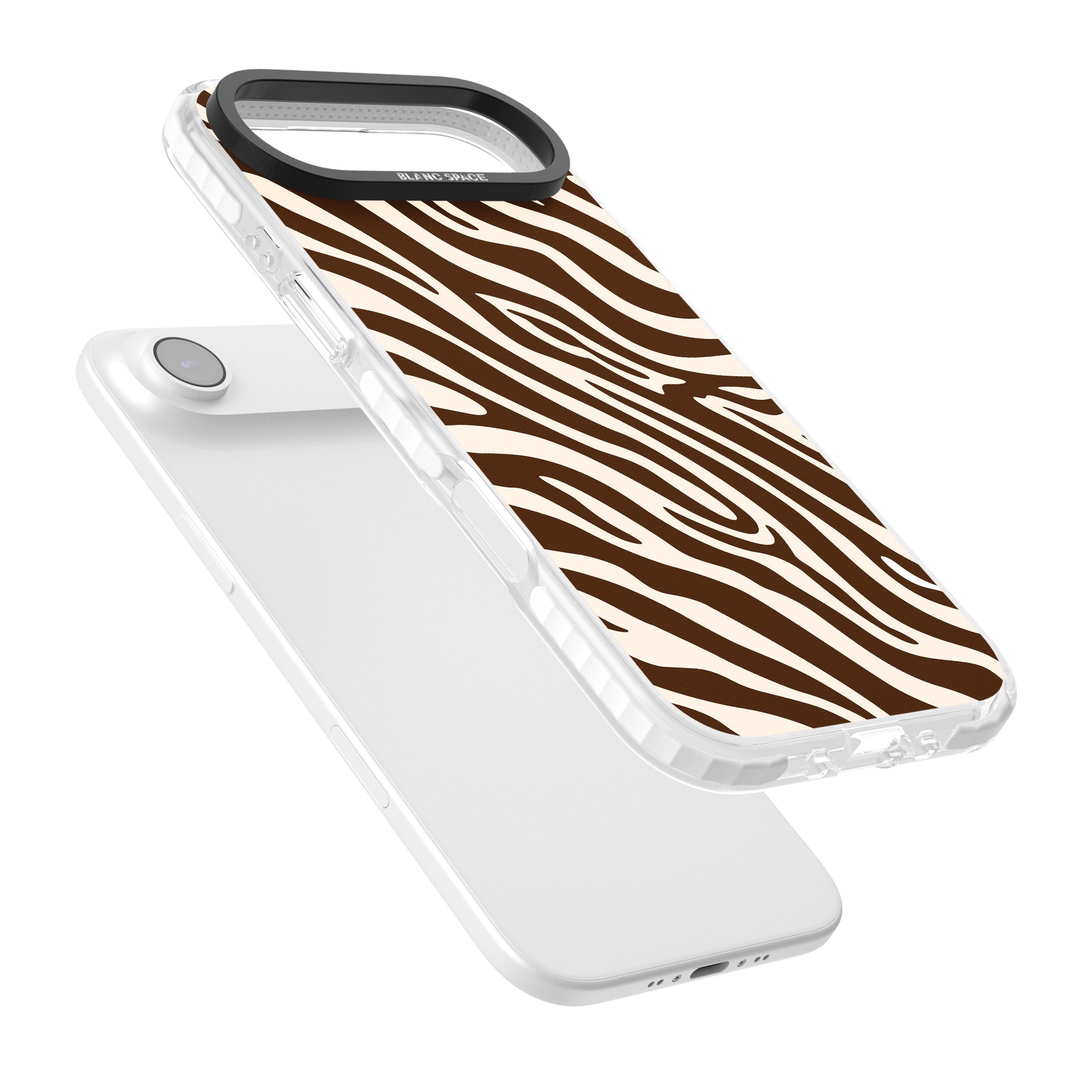 Brown & Cream Zebra iPhone 17 Air Impact Clear Phone Case Colours