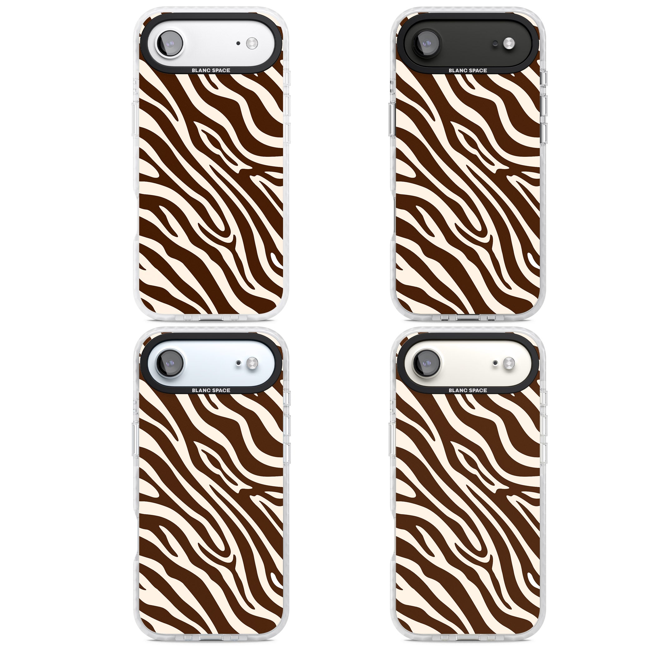 Brown & Cream Zebra iPhone 17 Air Impact Clear Phone Case APT Impact Protection