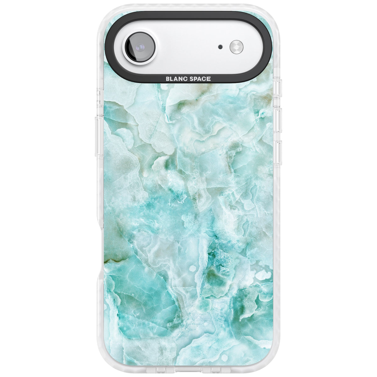 Aqua Onyx Marble iPhone Air Impact Clear Phone Case front