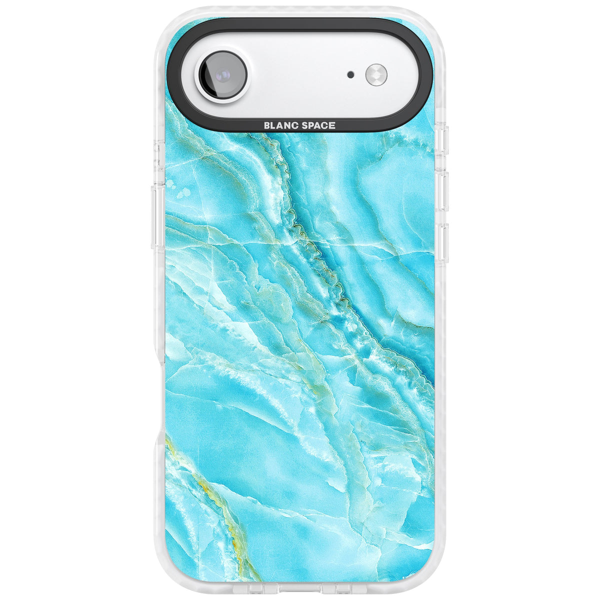 Blue Onyx Marble iPhone Air Impact Clear Phone Case front