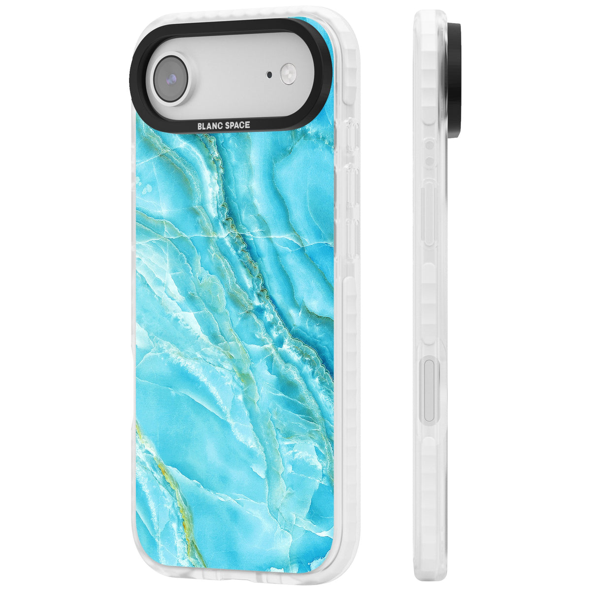 Blue Onyx Marble iPhone Air Impact Clear Phone Case side