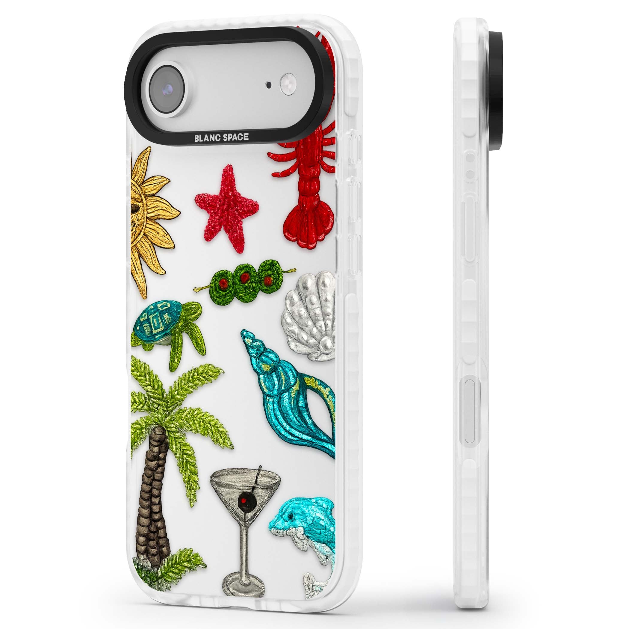 Painted Coastal Pattern coastal iPhone case | Black Impact case for iPhone Air