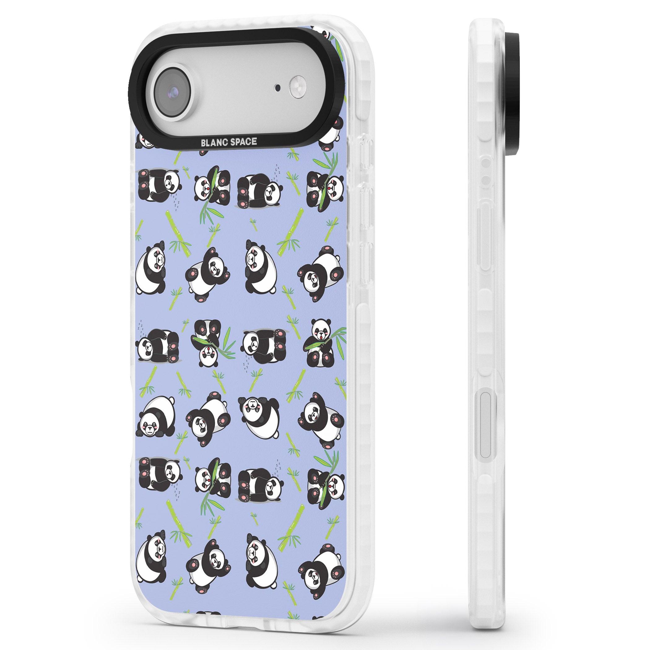 Panda Pattern iPhone 17 Air Impact Clear Phone Case Side Profile