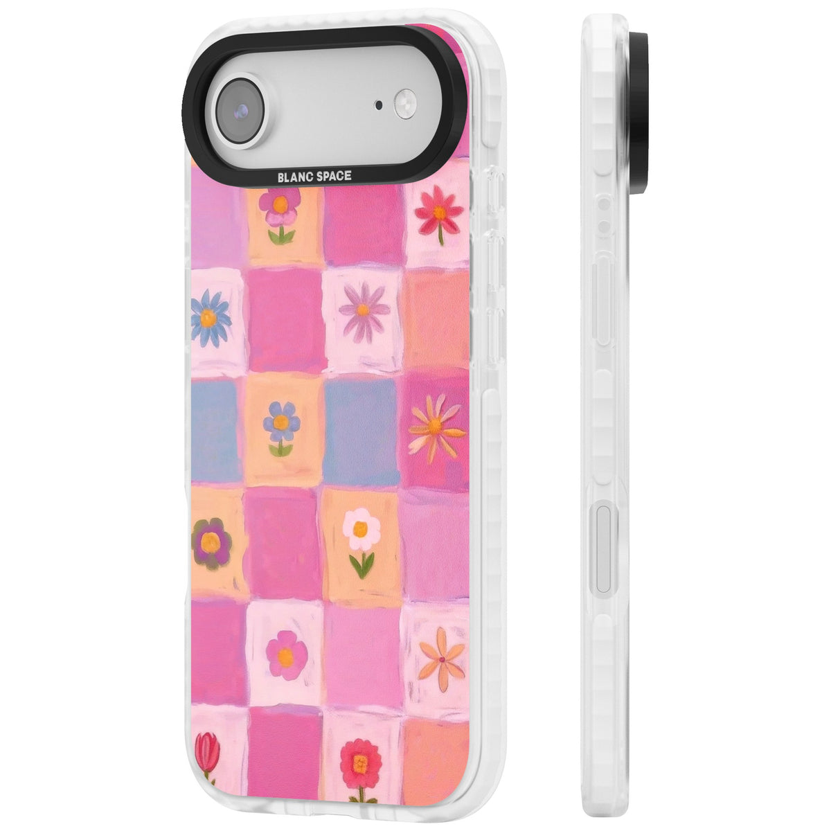 Pastel Flower Patchwork iPhone Air Impact Clear Phone Case side