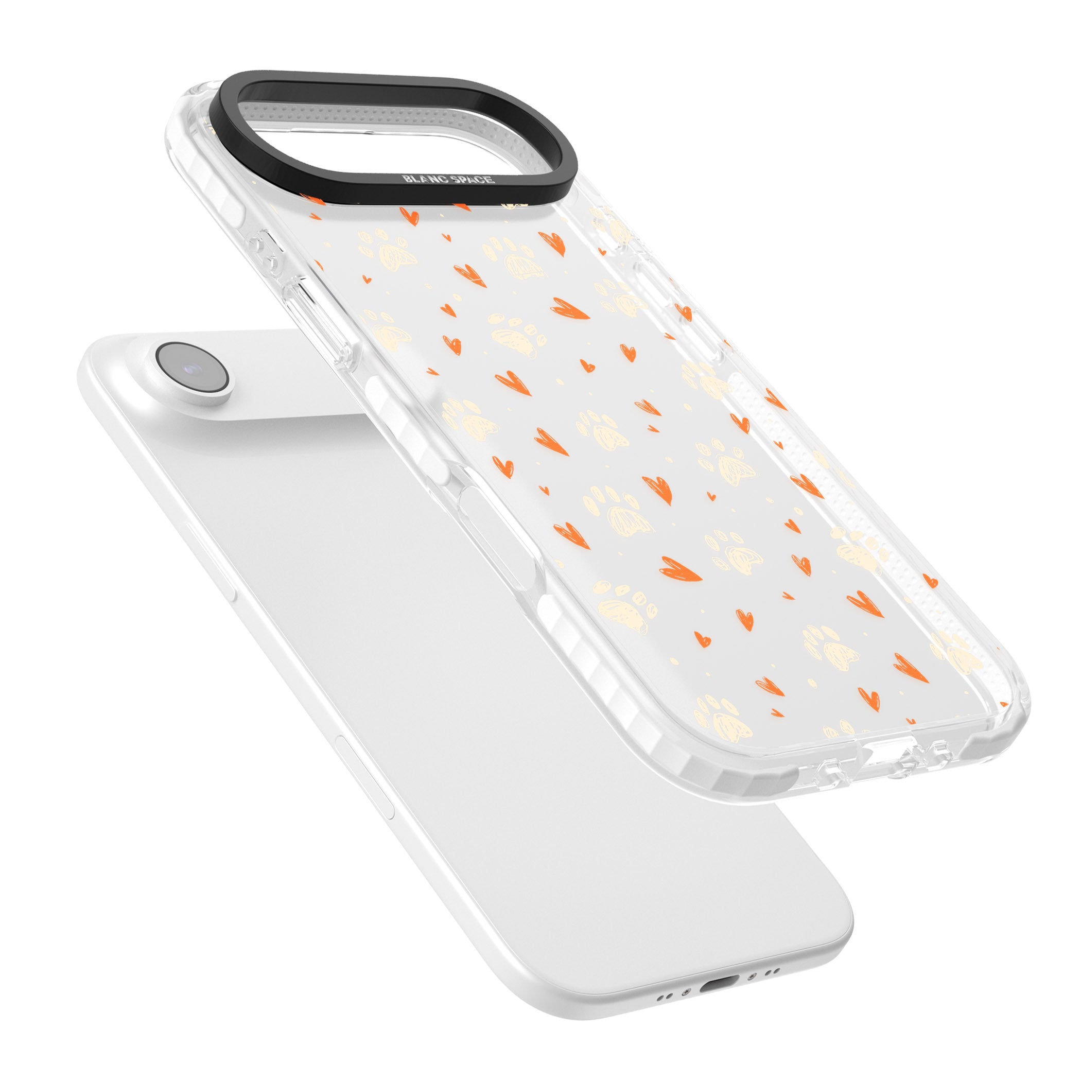 Paws And Hearts Pattern iPhone 17 Air Impact Clear Phone Case Colours
