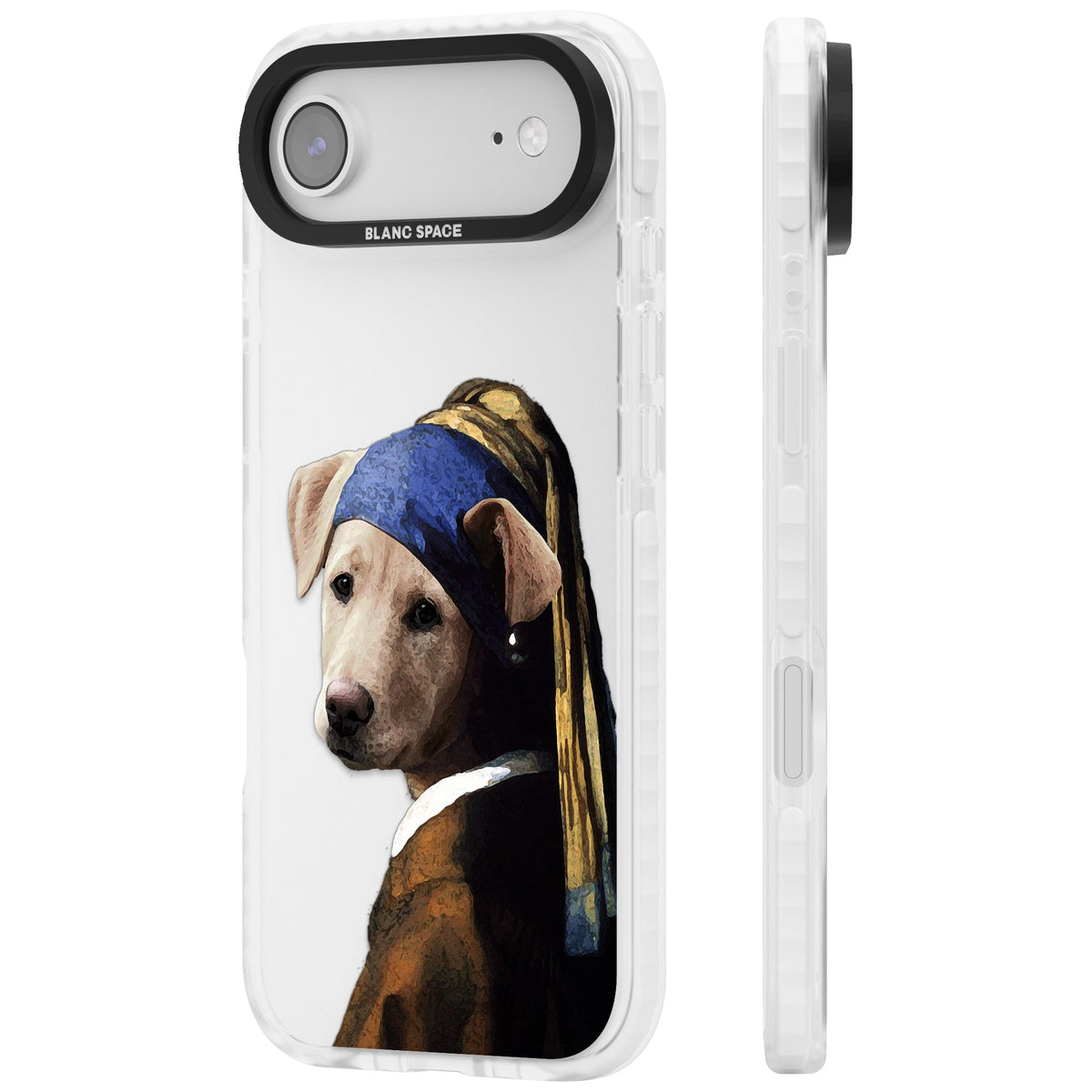 Doggo With A Pearl Earring iPhone Air Impact Clear Phone Case side